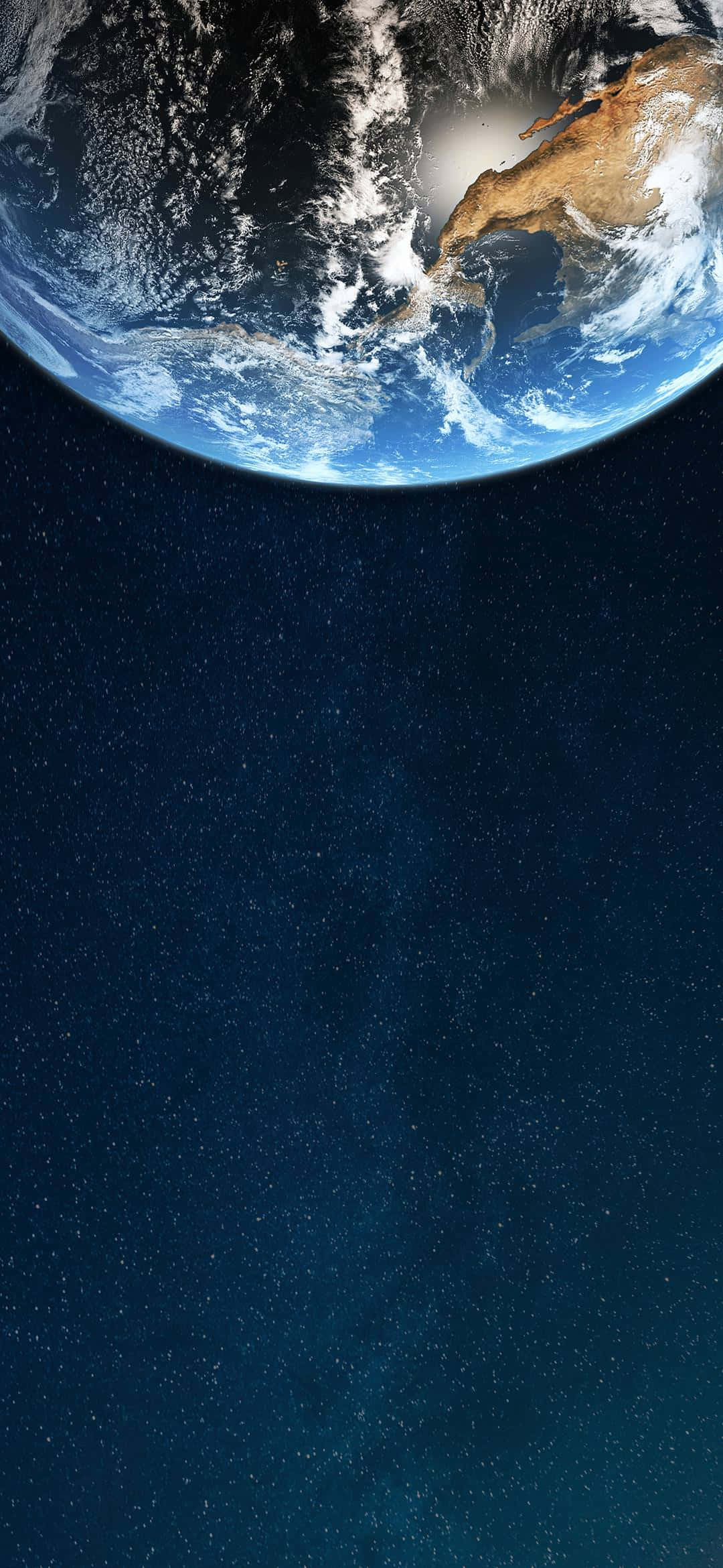 1080x2340 4K Half Earth Space Background Wallpaper