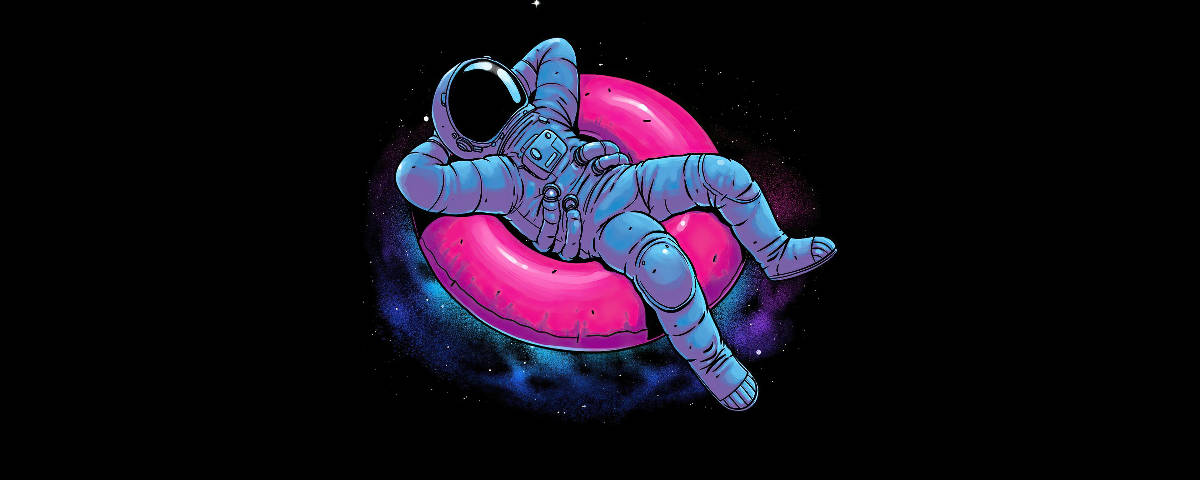 1200x480 Astronaut Sa Pink Ring Floater Wallpaper