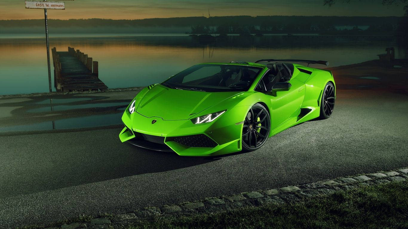 1366X 768 HD Sport Car Sa Kulay Berde Wallpaper
