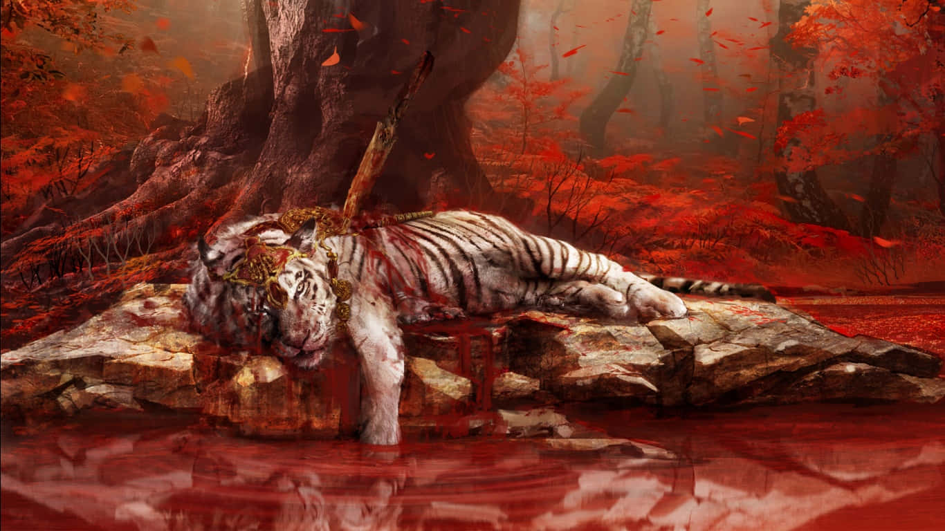 1366x768 Far Cry 4 Background Dugong Dugong na Namamatay na Tigre Wallpaper