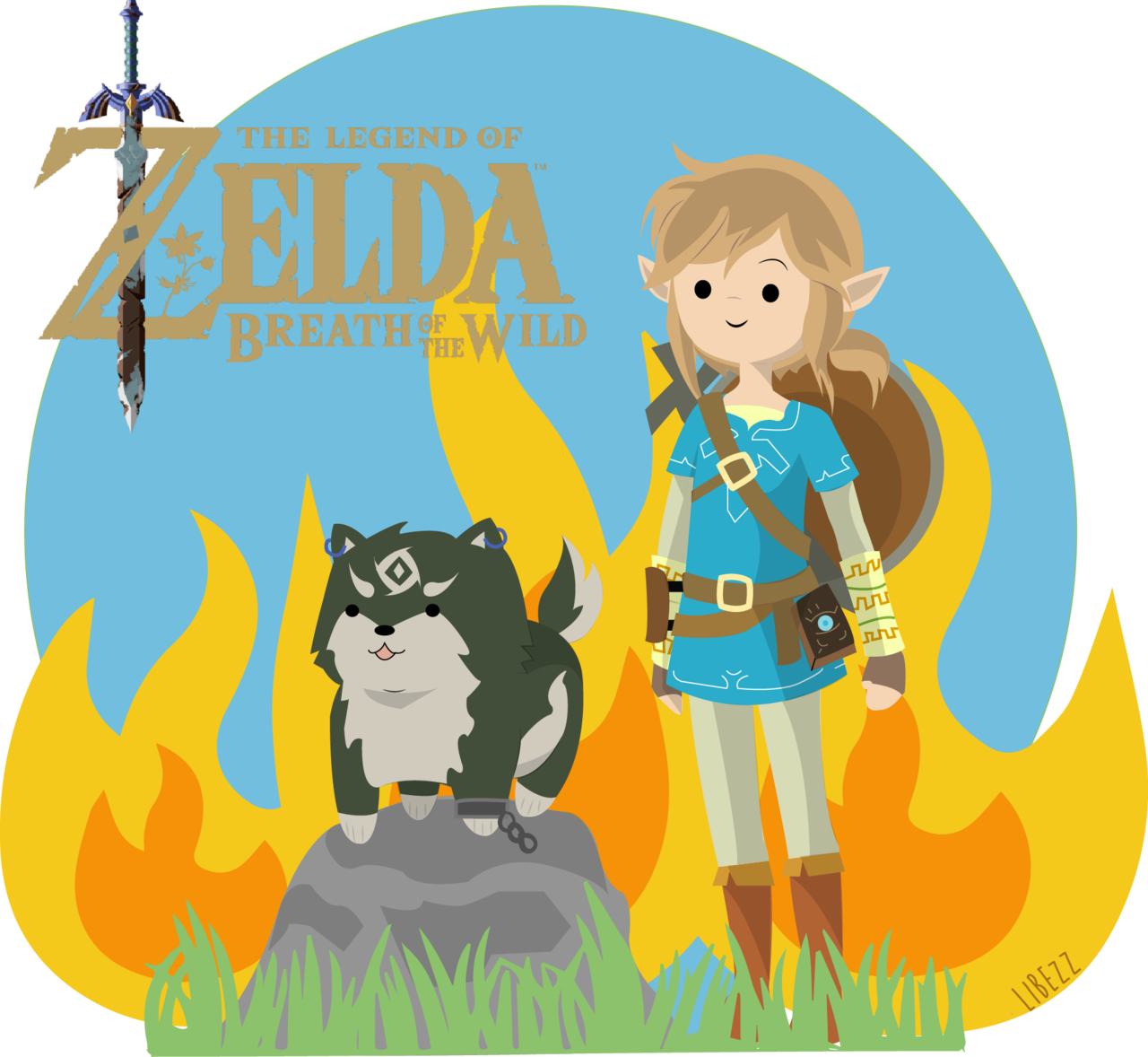 19 Araw na Lamang ang Natitira Hanggang Legend Of Zelda - Botw Link Kasama si Wolf Link, HD PNG Download Wallpaper