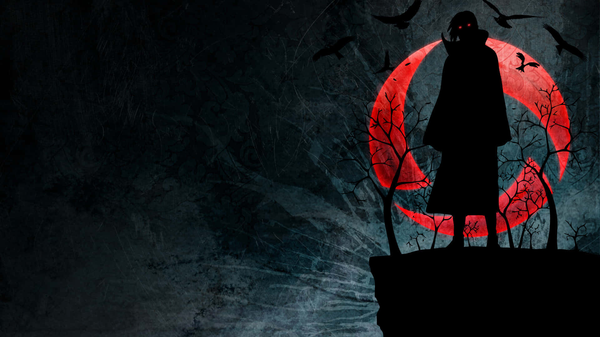 1920x1080 Anime Silweta ni Itachi Uchiha Wallpaper