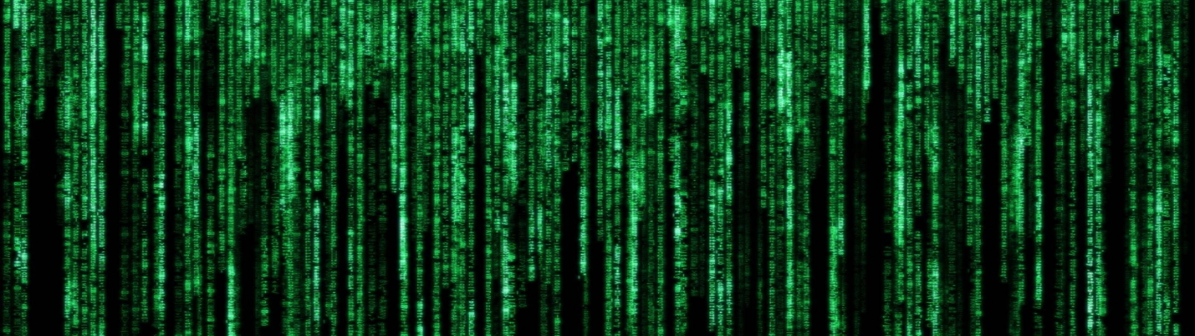 3840x1080 HD Dual Monitor na Green Codes Wallpaper