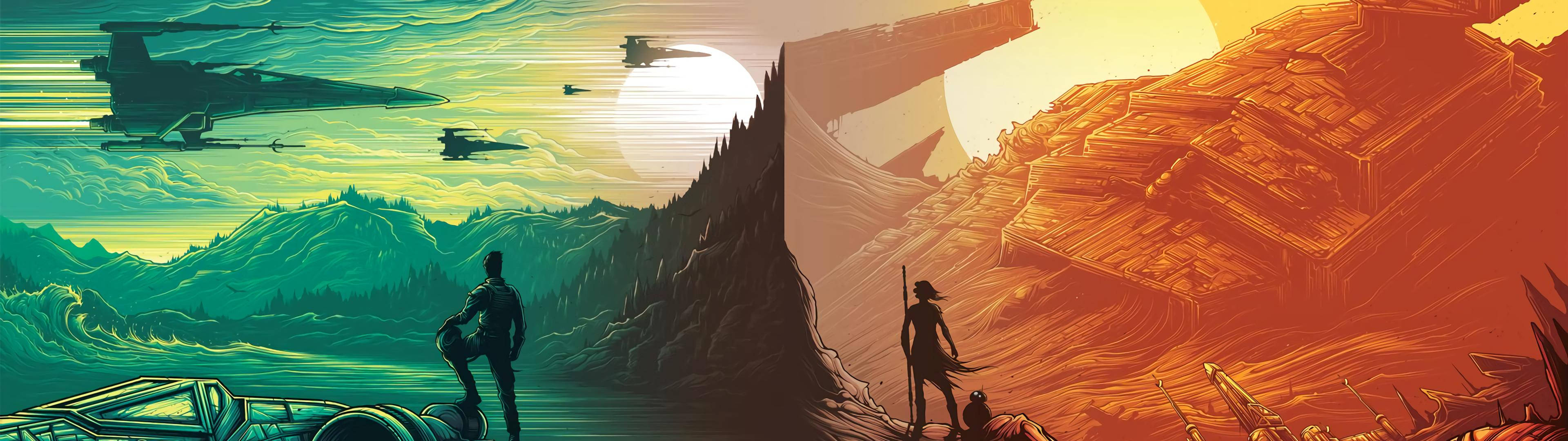 3840x1080 HD Dual Monitor Sining ng Star Wars Wallpaper