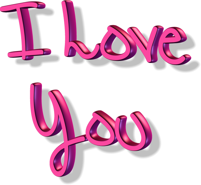 3D I Love You Text Wallpaper