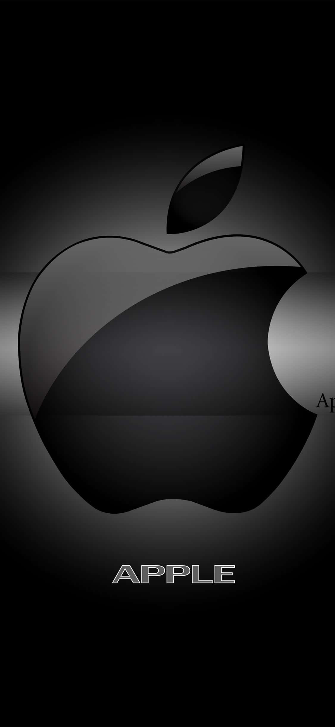 3D Pixel 3 Itim na Background na May Apple Logo Wallpaper