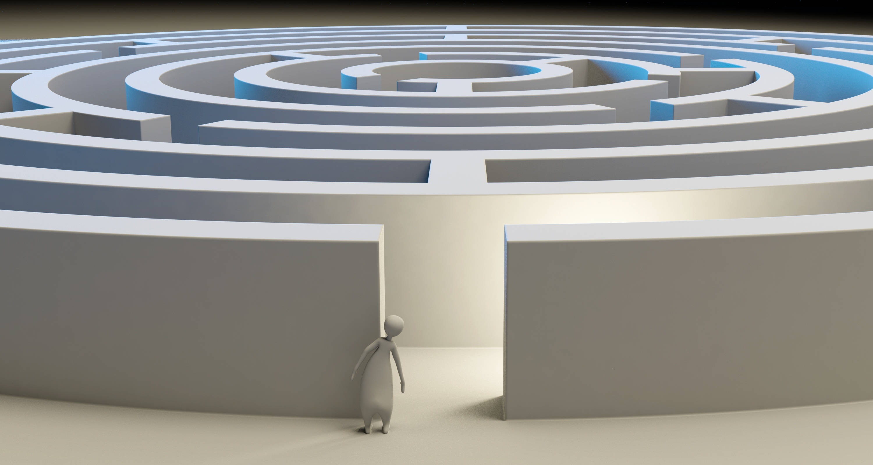 3D Puting Bilog na Maze Wallpaper