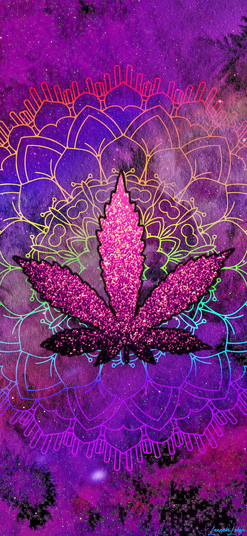 420 Lila Glitter na Damo Wallpaper