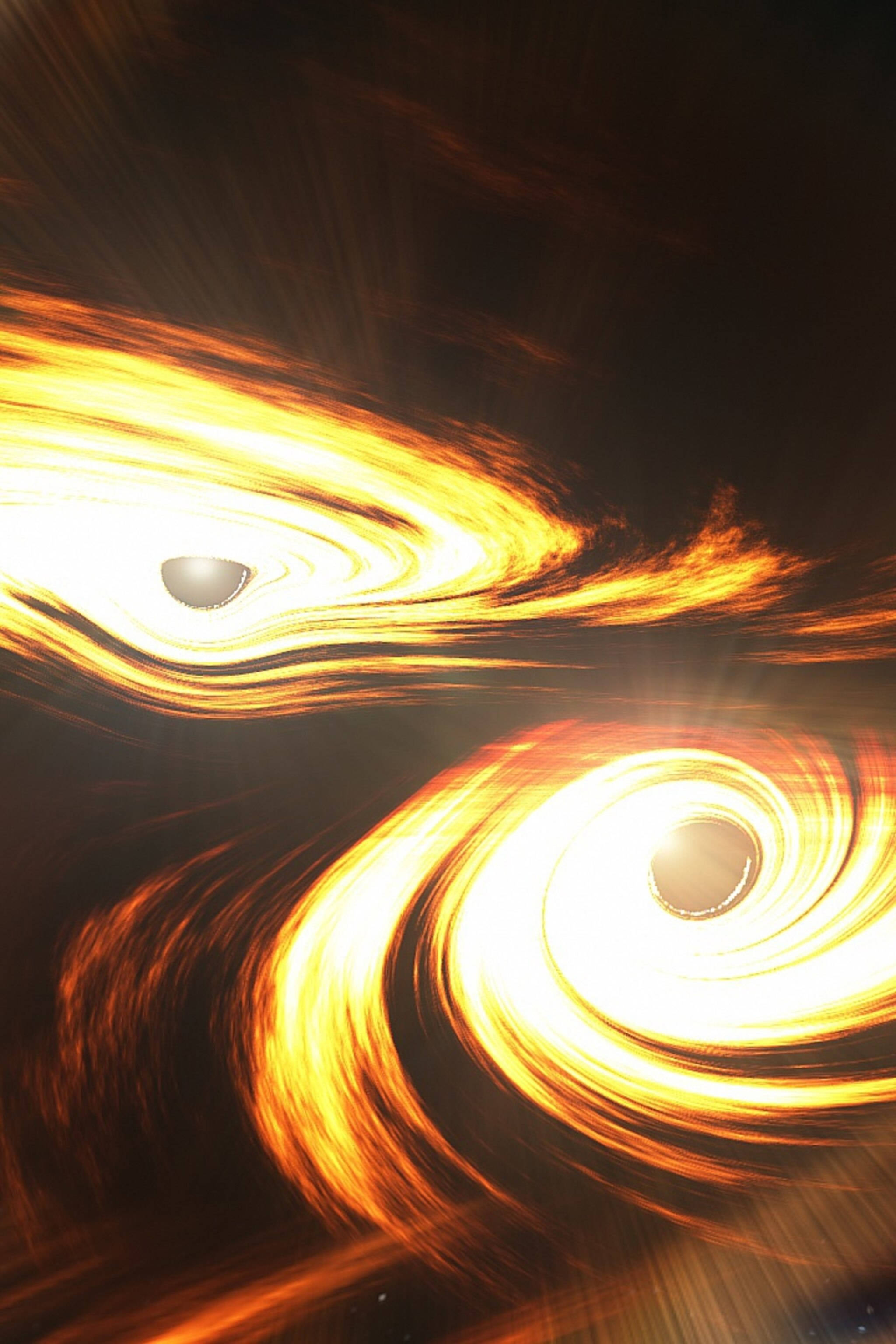 4K Banggaan ng Black Hole Wallpaper