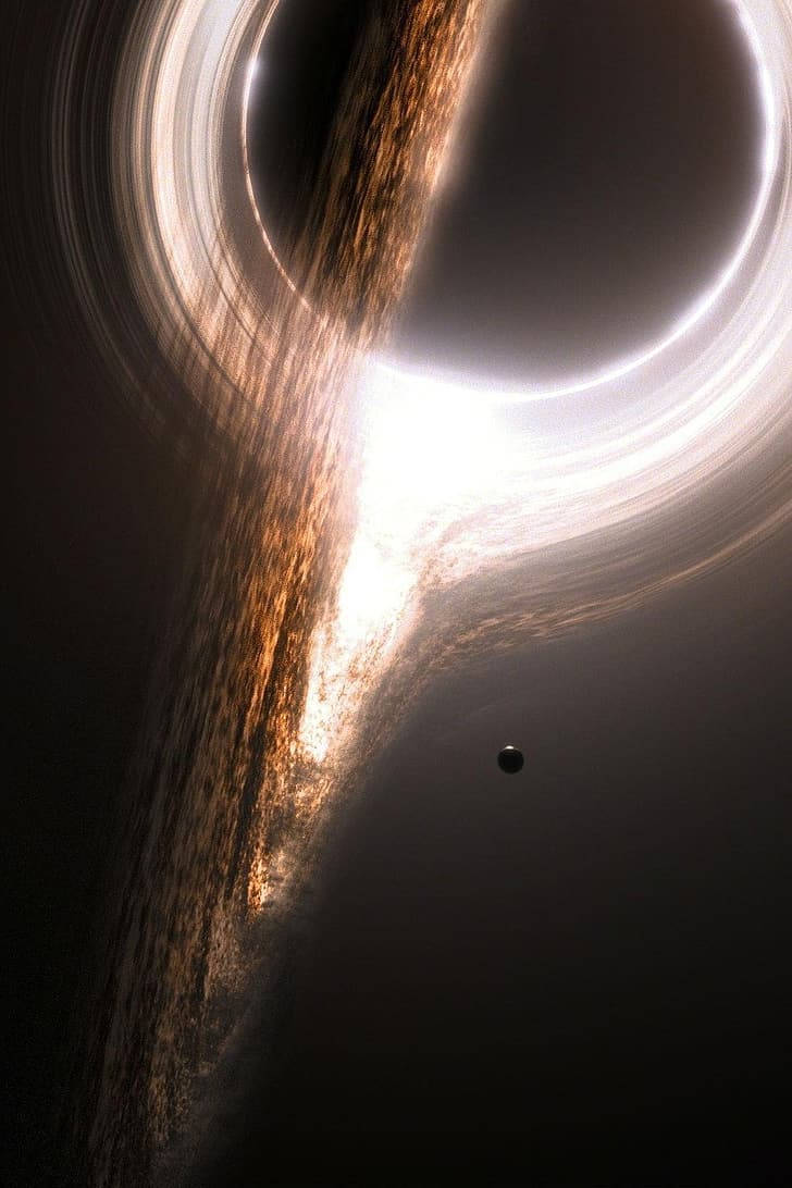 4K Black Hole at Maliit na Planeta Wallpaper