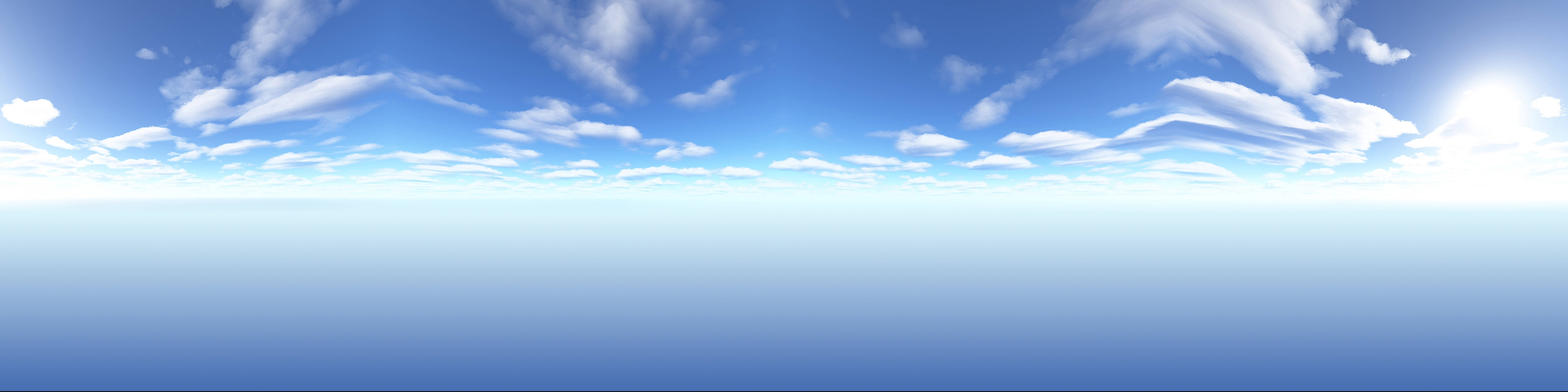 4K Dual Monitor na Asul na Langit Wallpaper