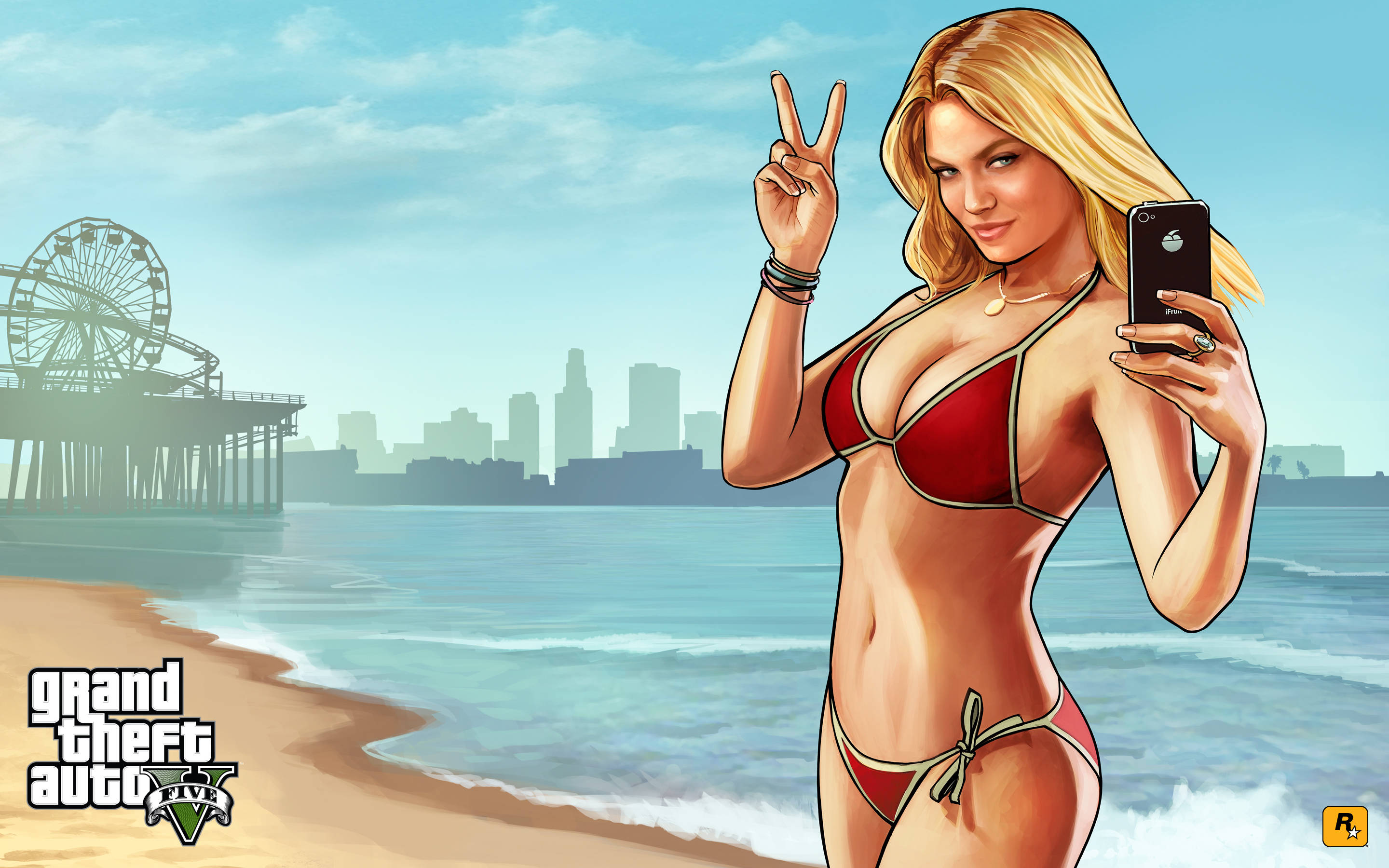 4K GTA 5 Bikini Girl Sa Beach Wallpaper