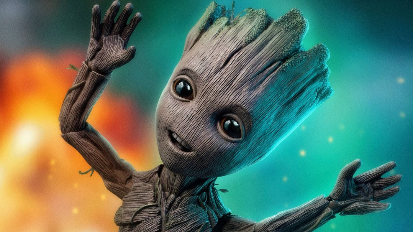 4K Guardians Of The Galaxy Baby Groot Nahuhulog Wallpaper