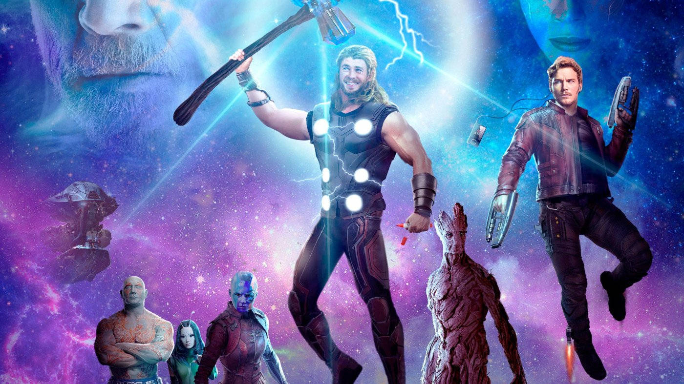 4K Guardians of the Galaxy na Kasama si Thor Wallpaper