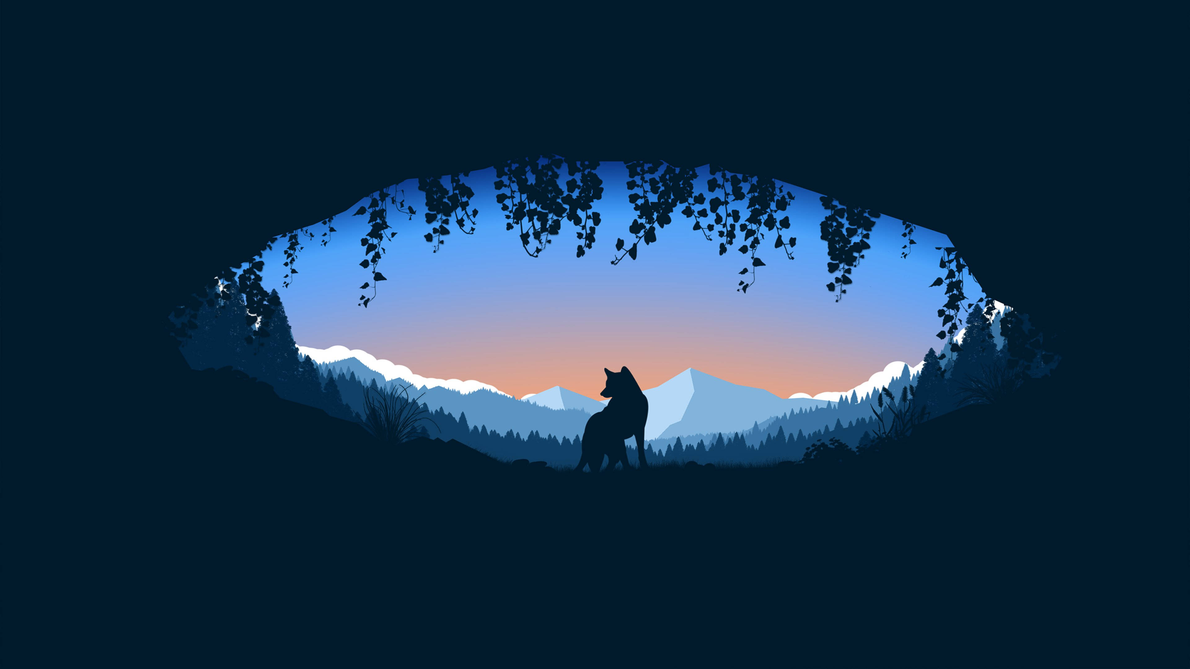 4K Gumagalaw na Lobo sa Yungib Wallpaper