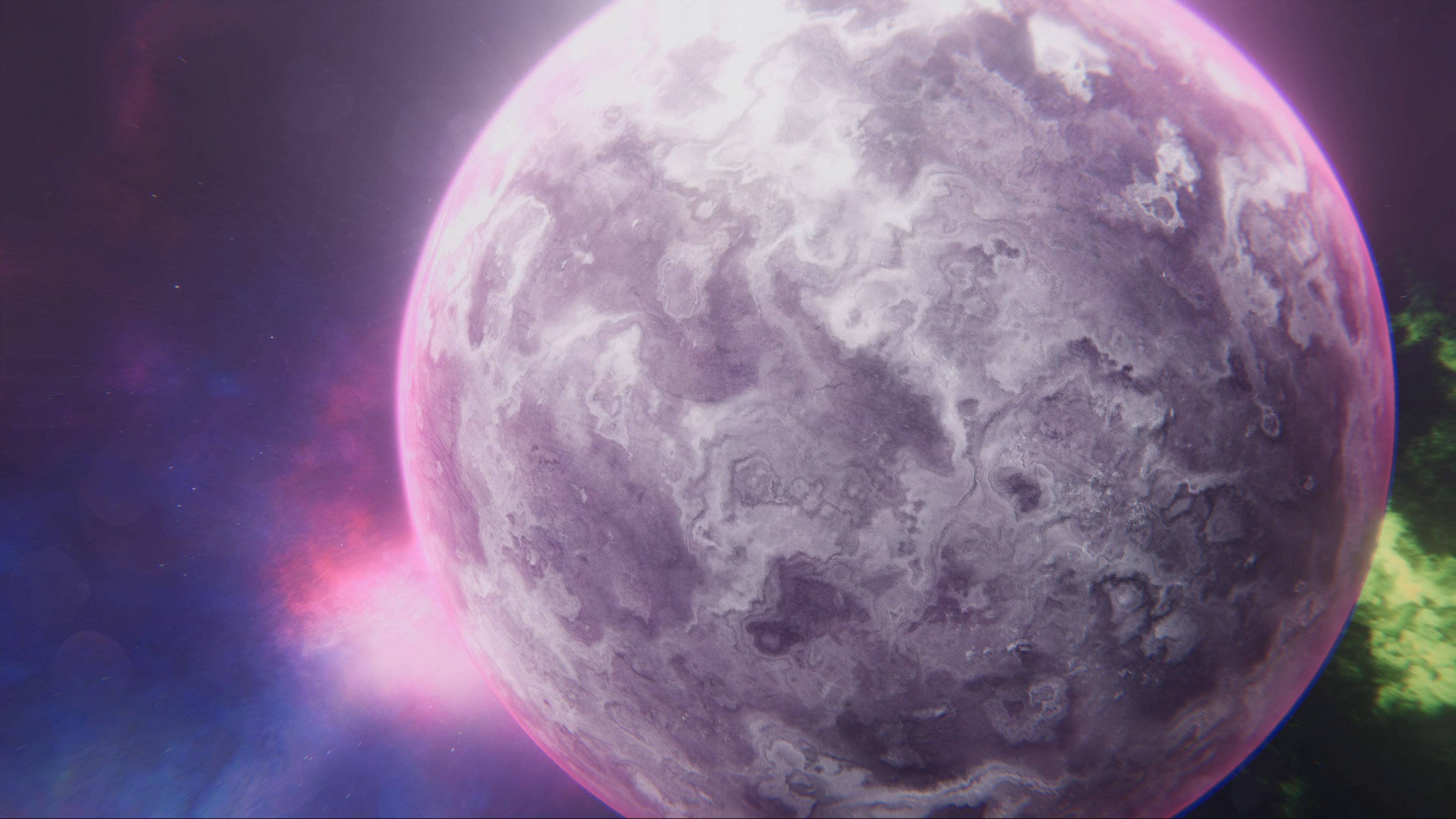 4K Gumagalaw na Planetang May Lilang Kulay Wallpaper