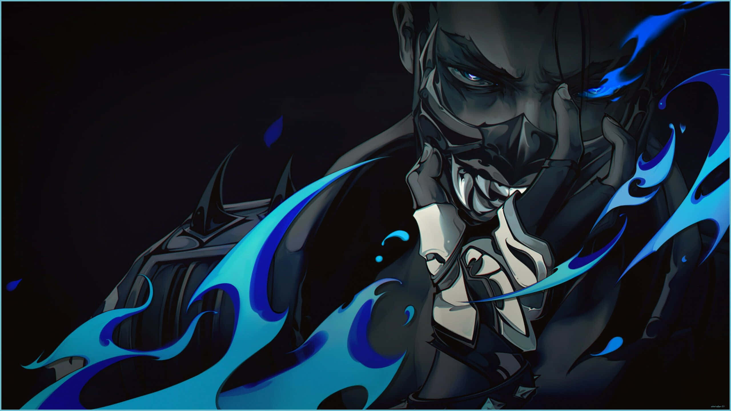 4K HD Valorant Yoru Asul na Apoy Wallpaper