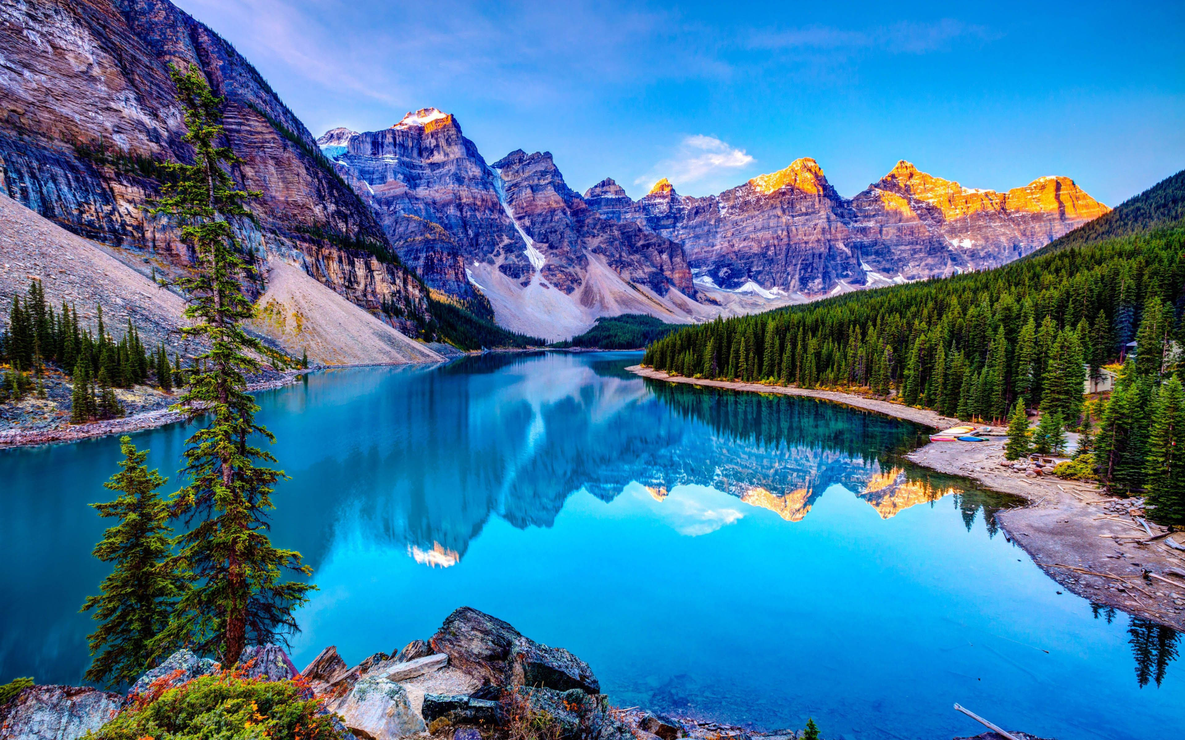 4K Kalikasan Moraine Lake Wallpaper