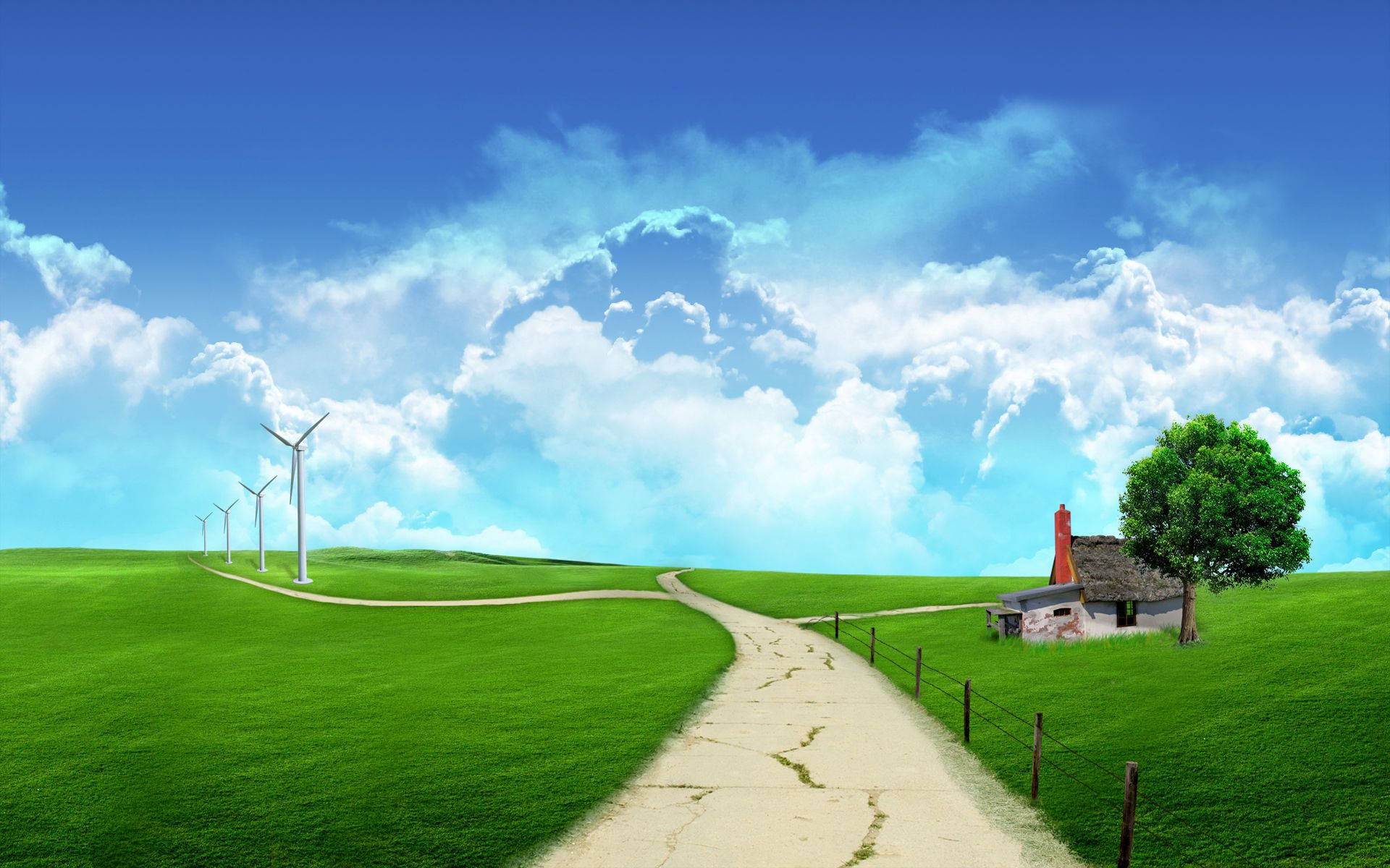 4K Kalikasan Windmills Wallpaper