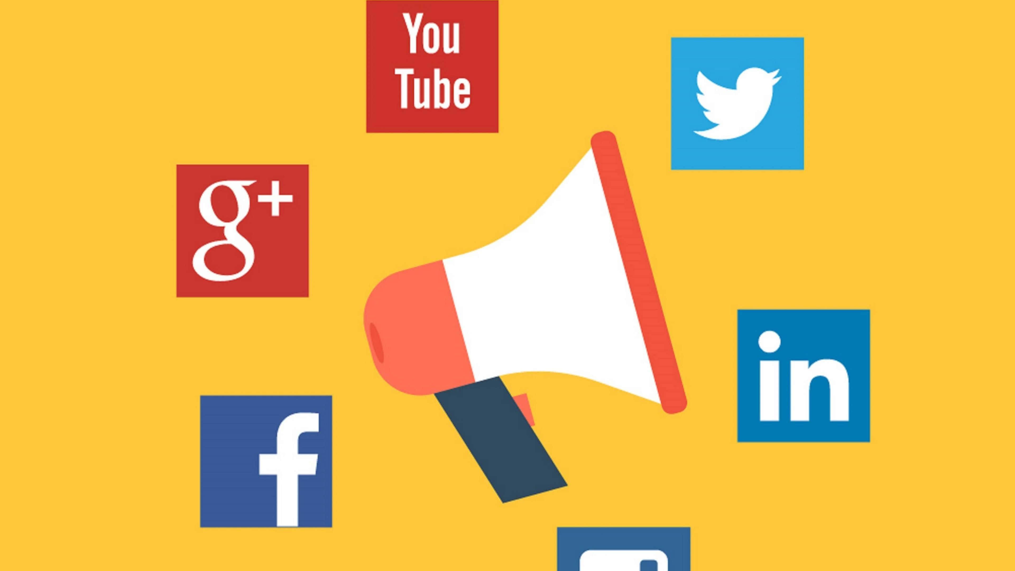 4K Social Media na Dilaw na Background Landscape Wallpaper