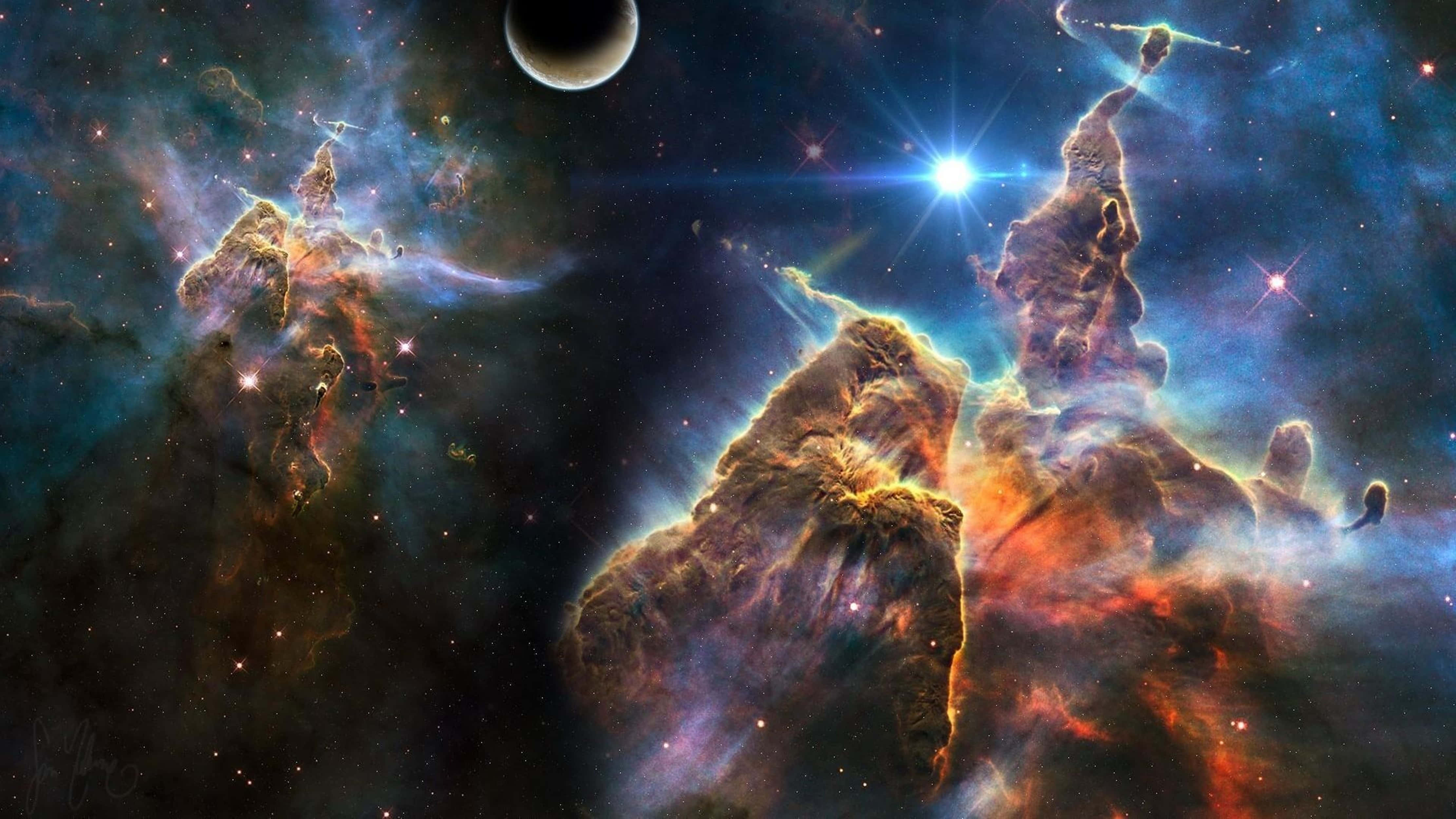 4K Uniberso Mga Haligi ng Paglikha Wallpaper