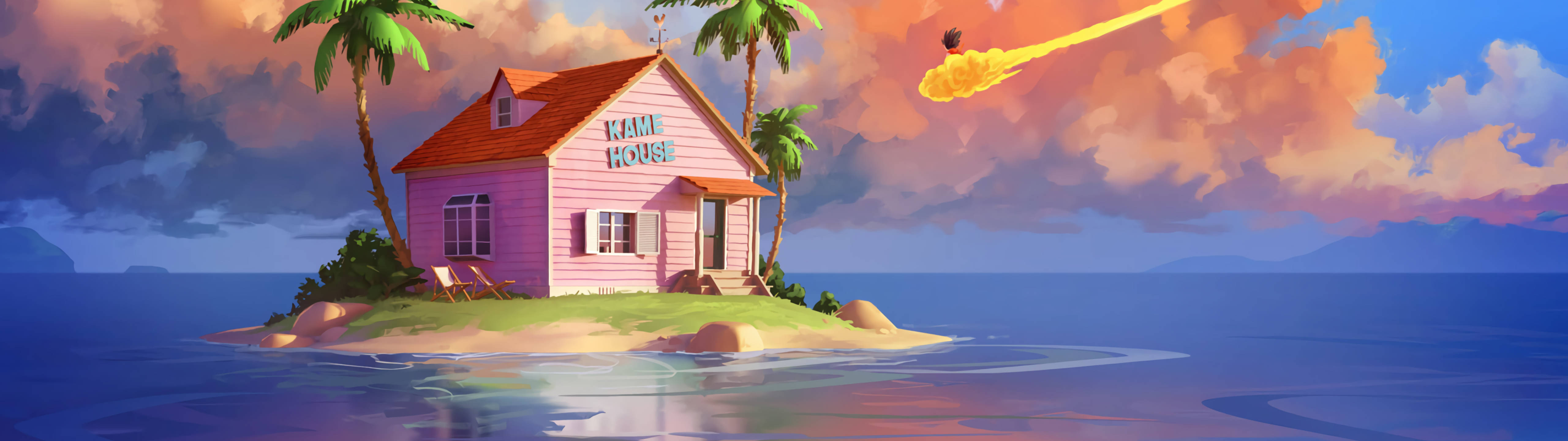 5120x1440 Laro Kame House Dragonball Z Wallpaper