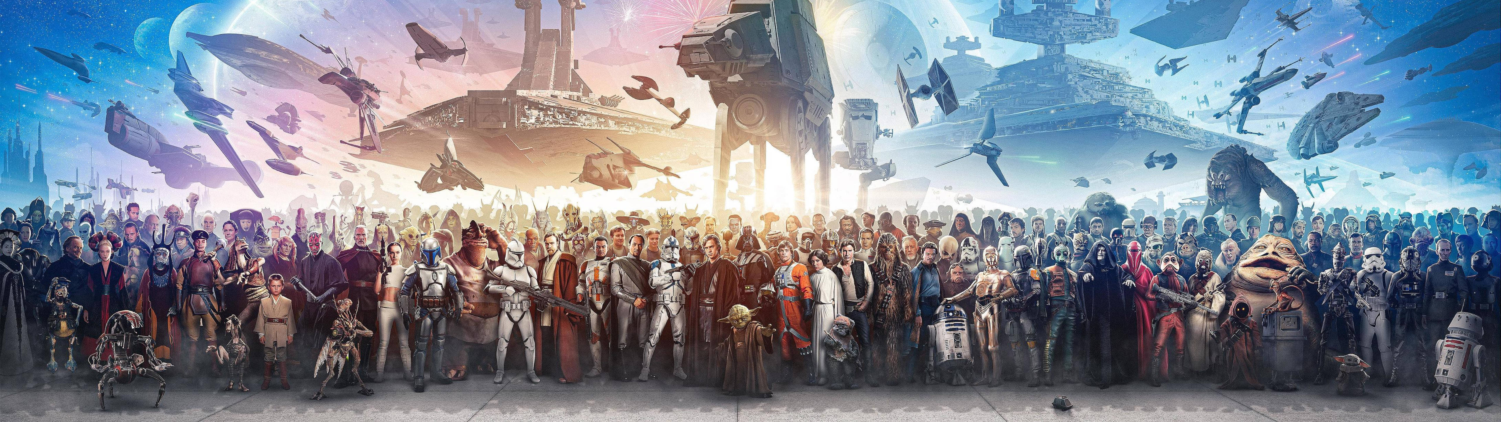 5120x1440 Laro Star Wars Characters Wallpaper