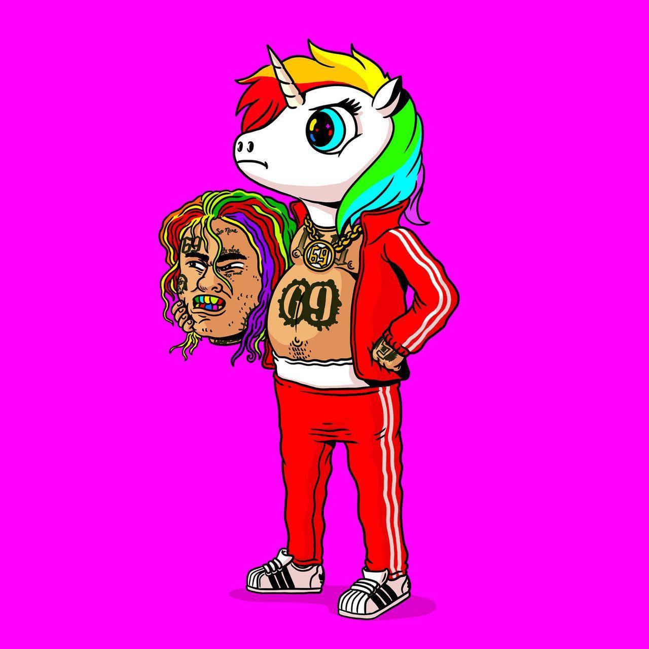 6ix9ine na May Rainbow Unicorn Wallpaper