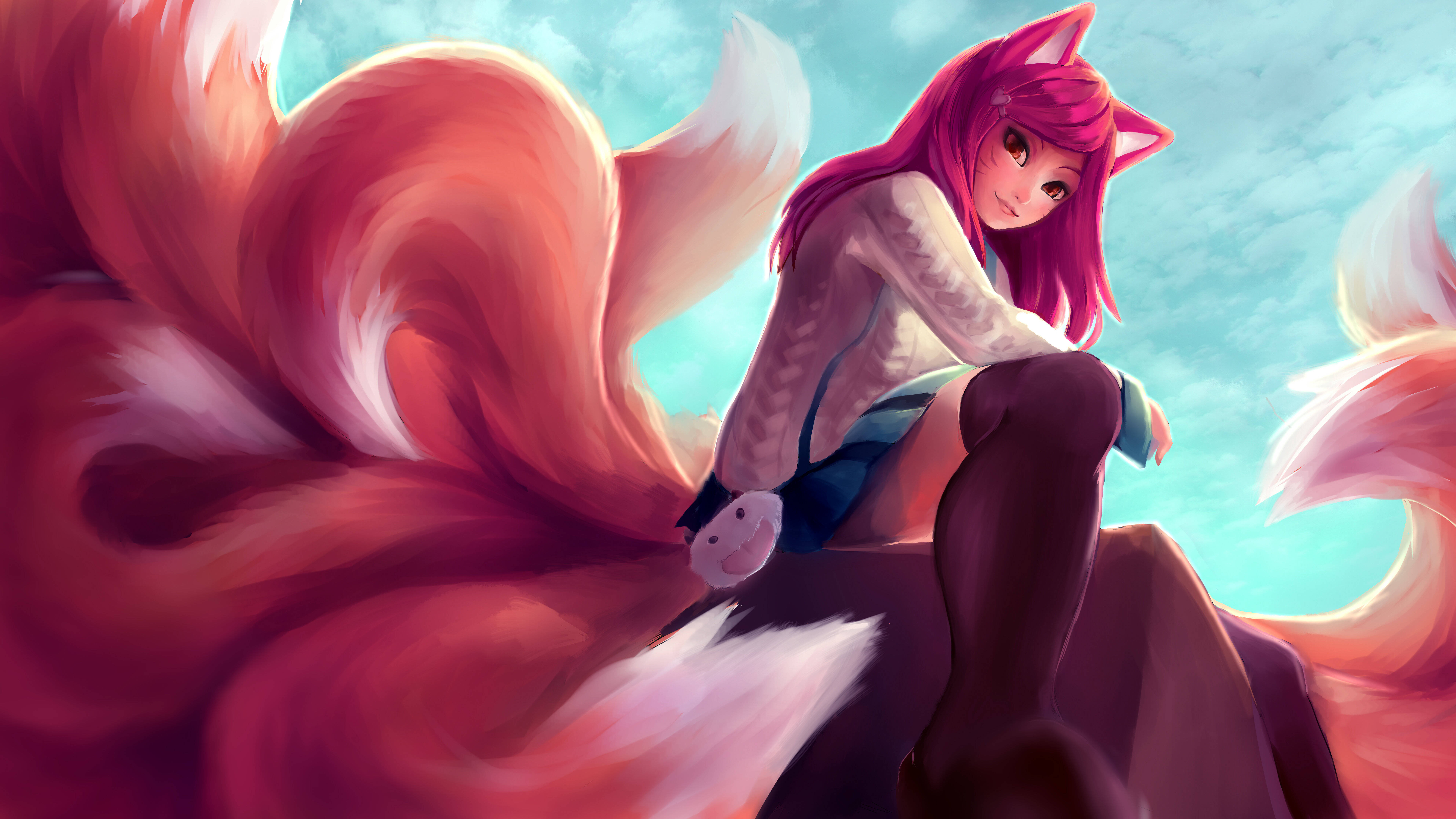8K 7680x4320 Ultra HD Resolution Desktop Ahri Wallpaper