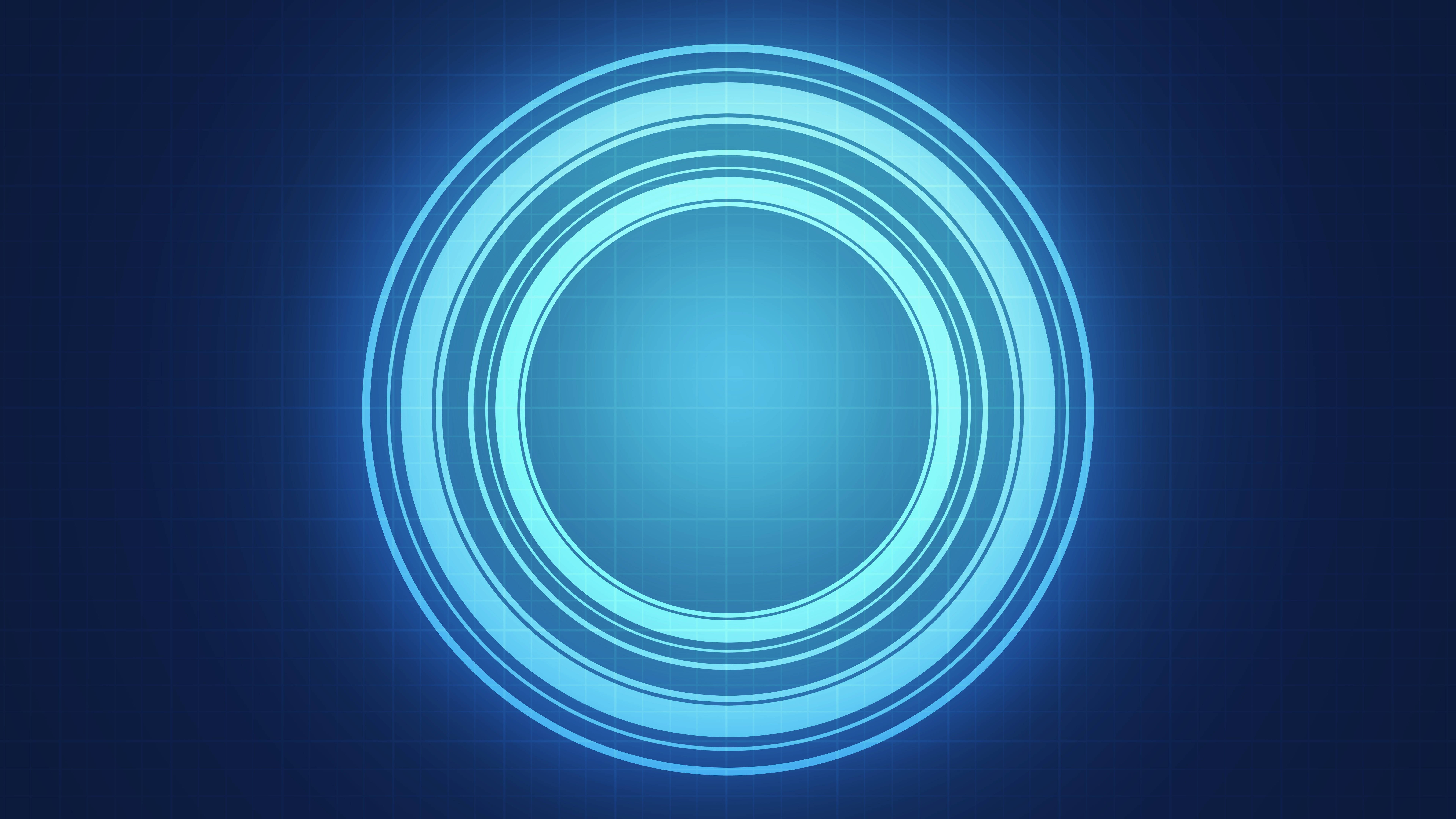 8K 7680x4320 Ultra HD Resolution Desktop Blue Circle Wallpaper