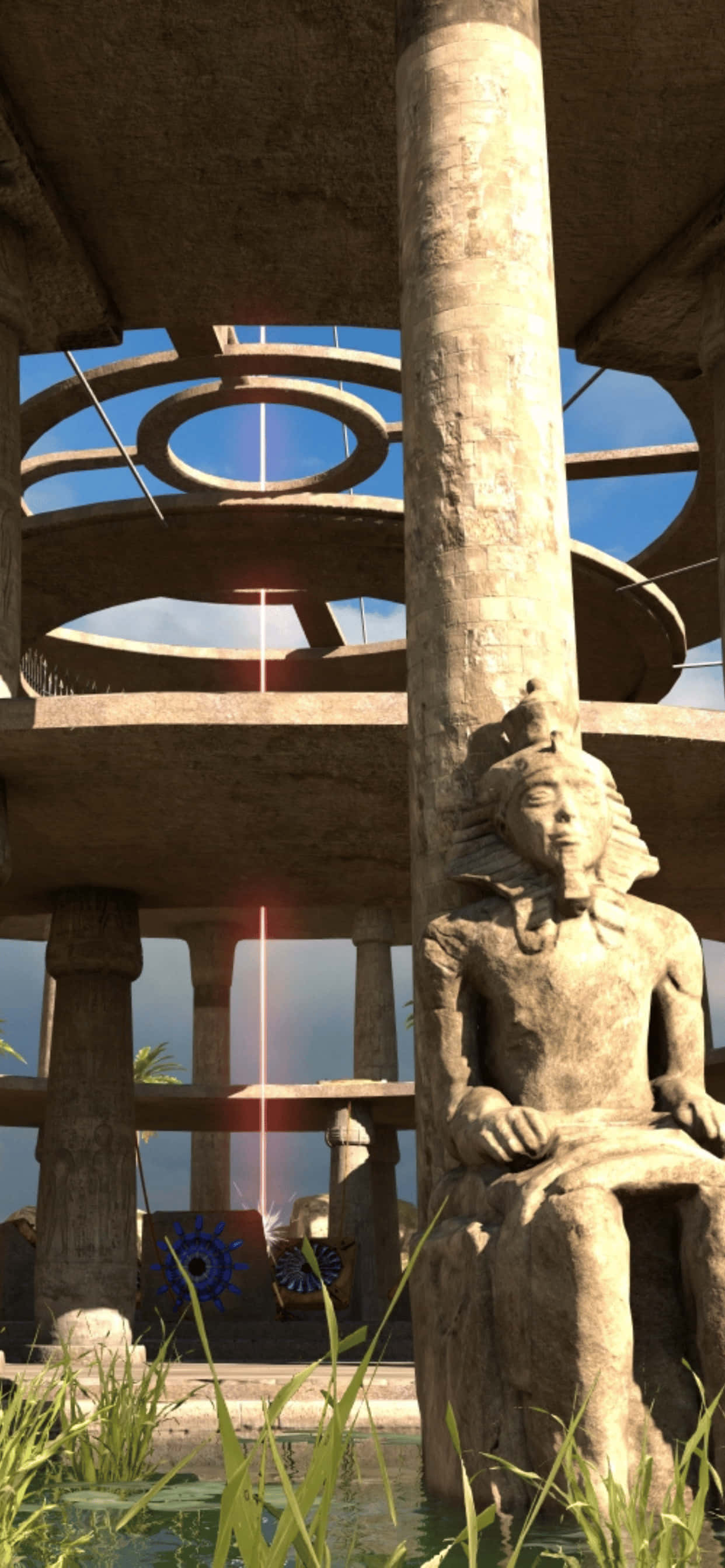 a 3d image of an ancient egyptian structure Wallpaper