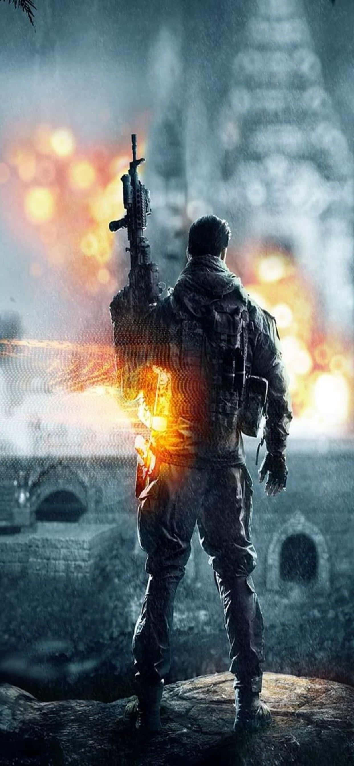 Isang battleground na puno ng excitement sa iPhone Xs Max sa Battlefield 4 Wallpaper