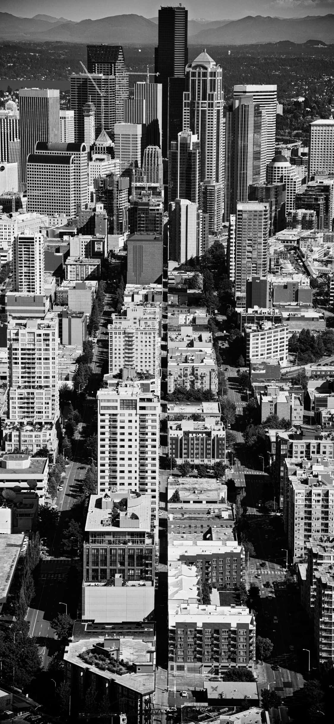 Isang magandang tanaw ng Seattle mula sa iPhone X Wallpaper