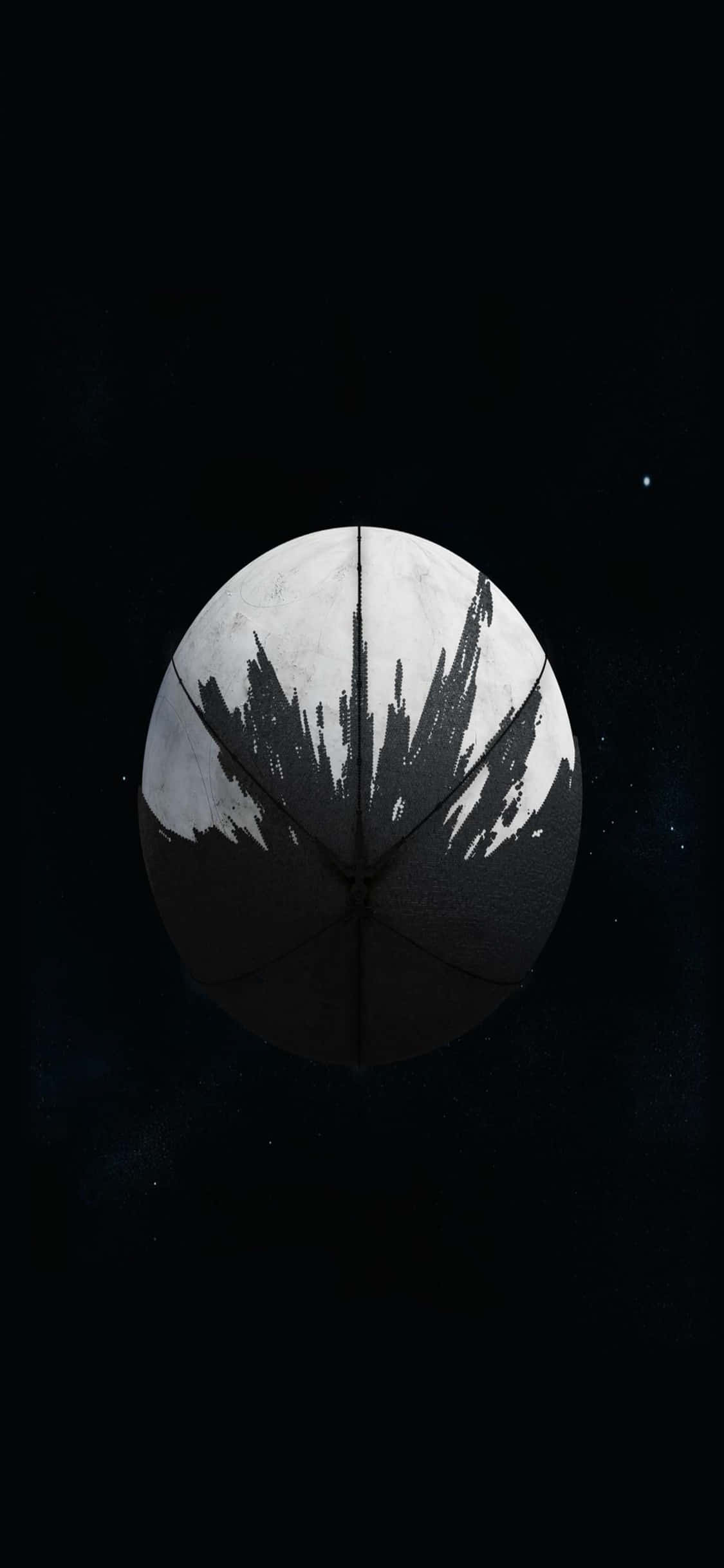 isang itim at puting larawan ng isang spaceship sa langit Wallpaper