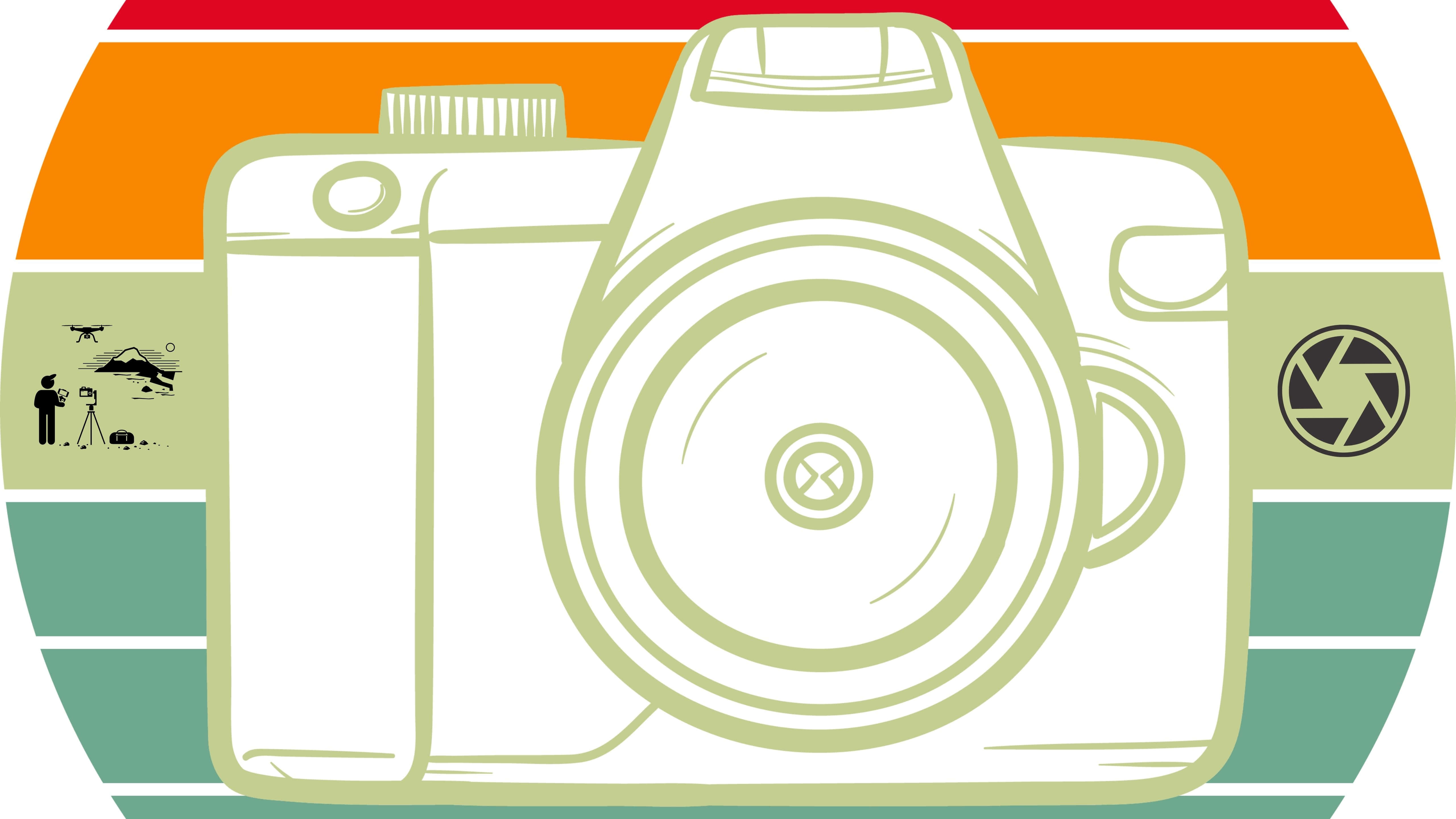 isang kamera na may makulay na likuran Wallpaper