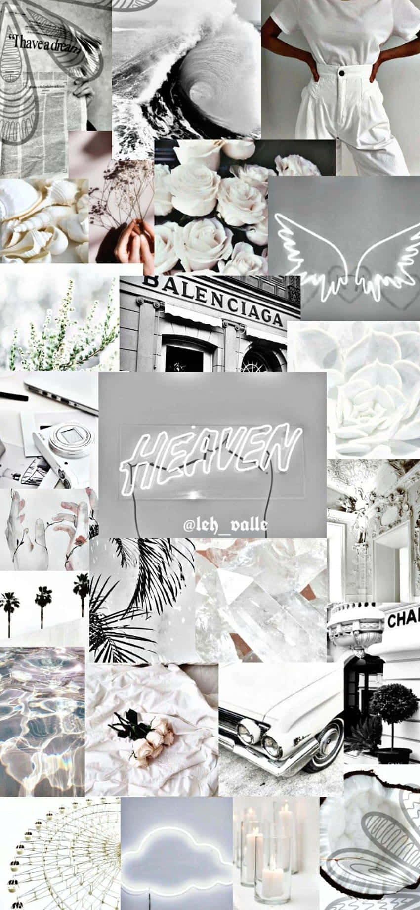 isang collage ng mga larawan ng puti at itim na mga bagay Wallpaper