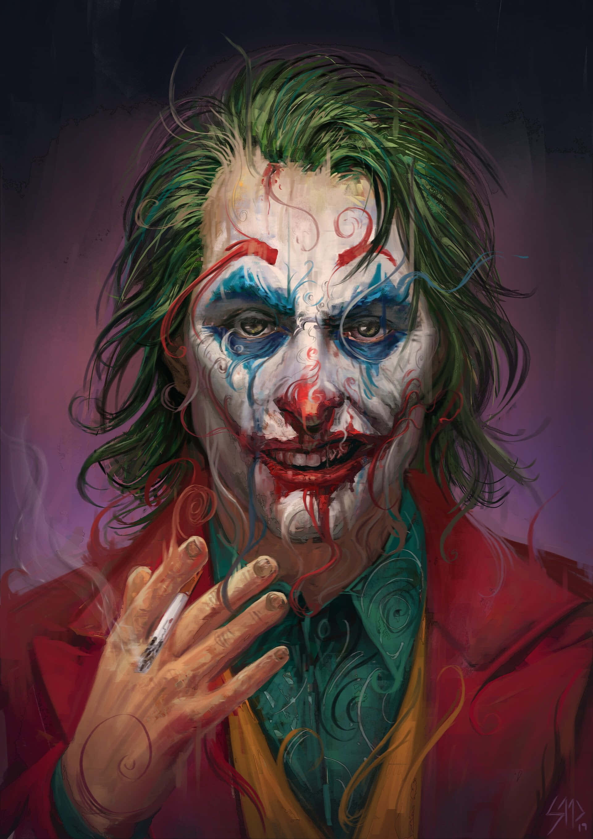 A fierce and iconic look, the Joker Mask Wallpaper