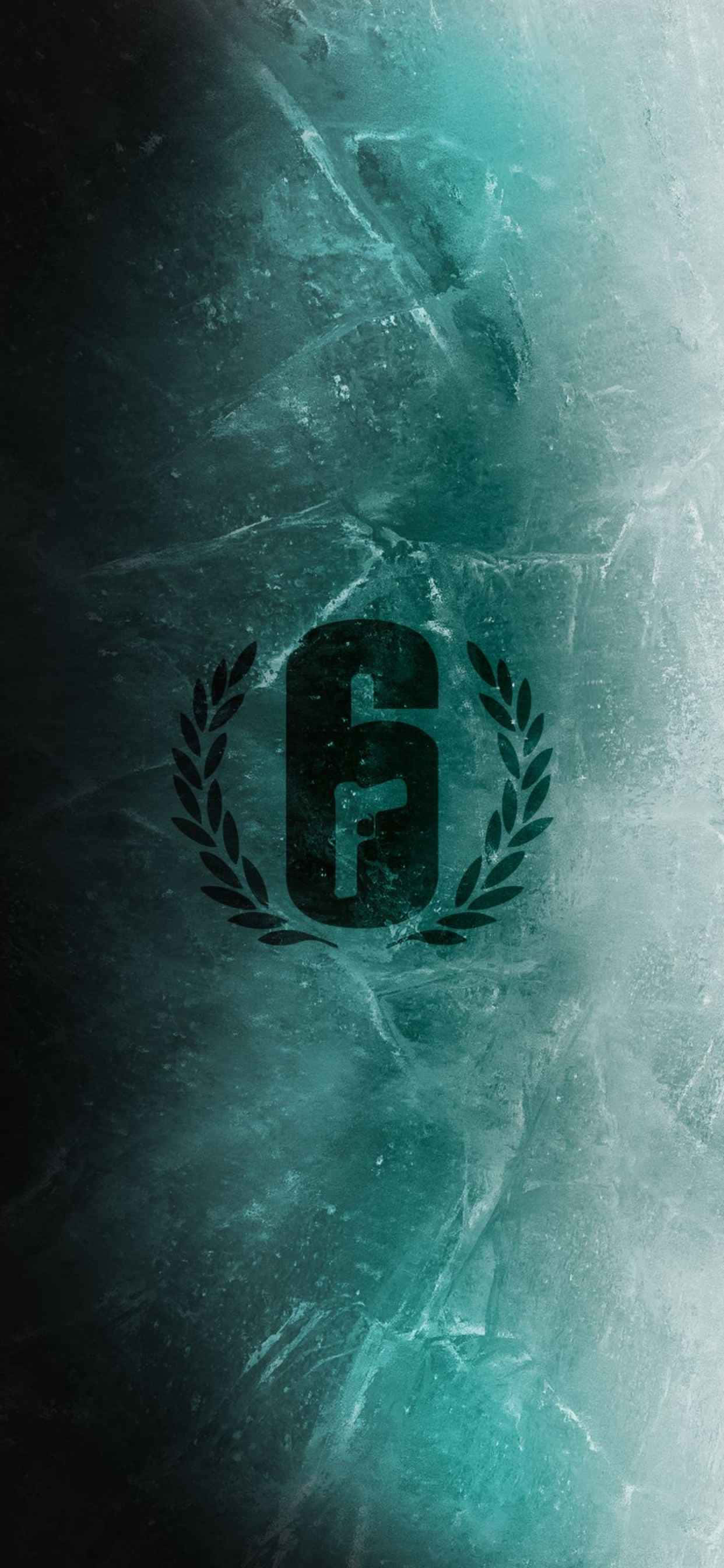 isang green at blue logo sa isang iced background Wallpaper