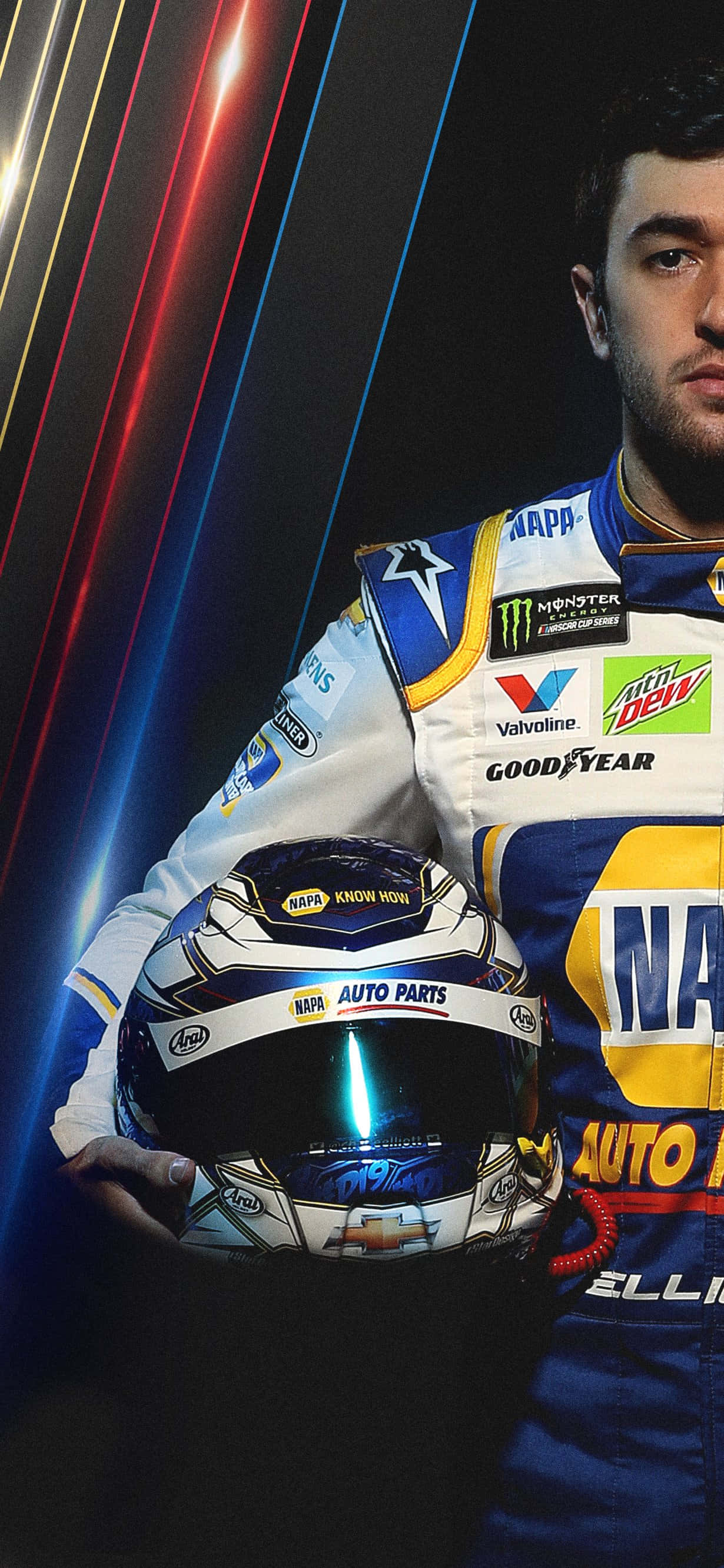 a man in a racing uniform is standing in front of a black background Wallpaper