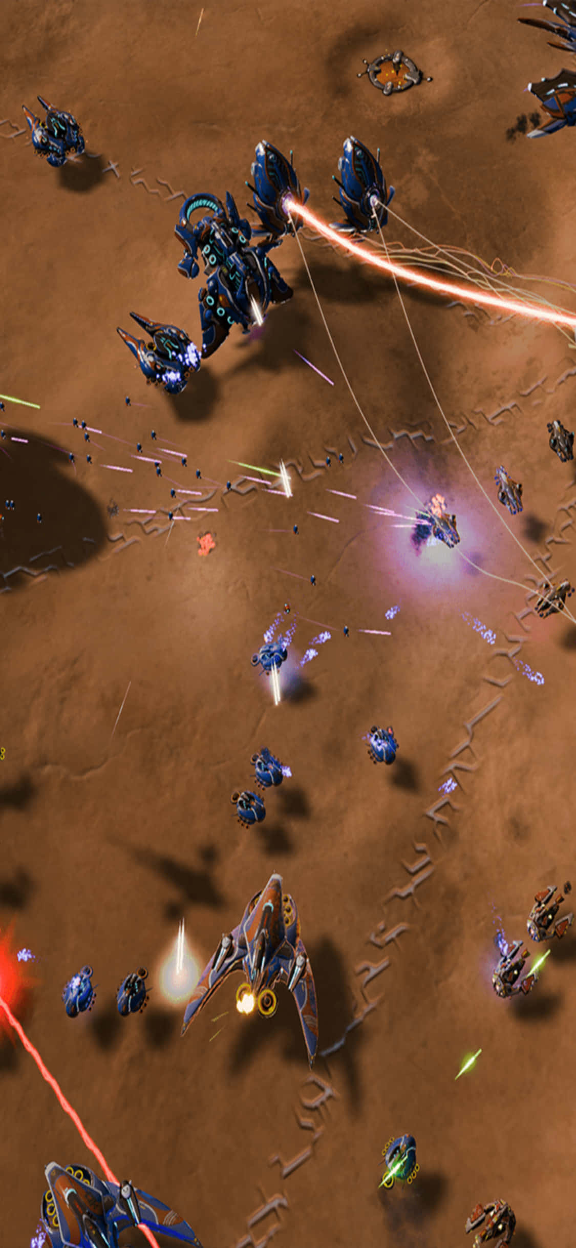 Isang tanawin na tanaw ng landscape sa Ashes of the Singularity, nakuhan mula sa iPhone X. Wallpaper