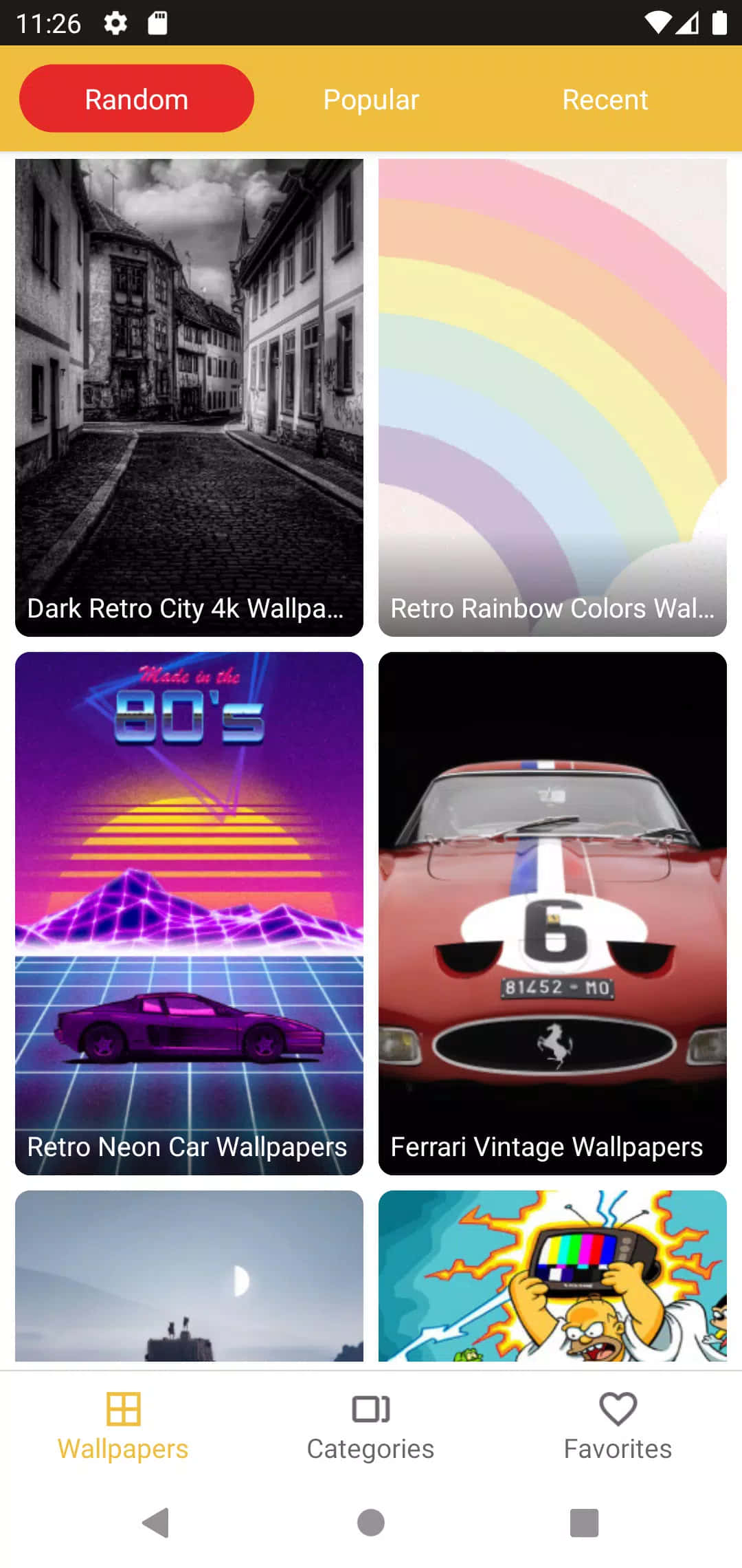 isang screenshot ng wallpapers app sa isang telepono Wallpaper