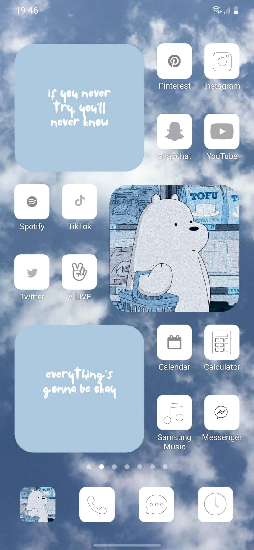 isang screenshot ng iOS app na may isang oso at isang langit Wallpaper