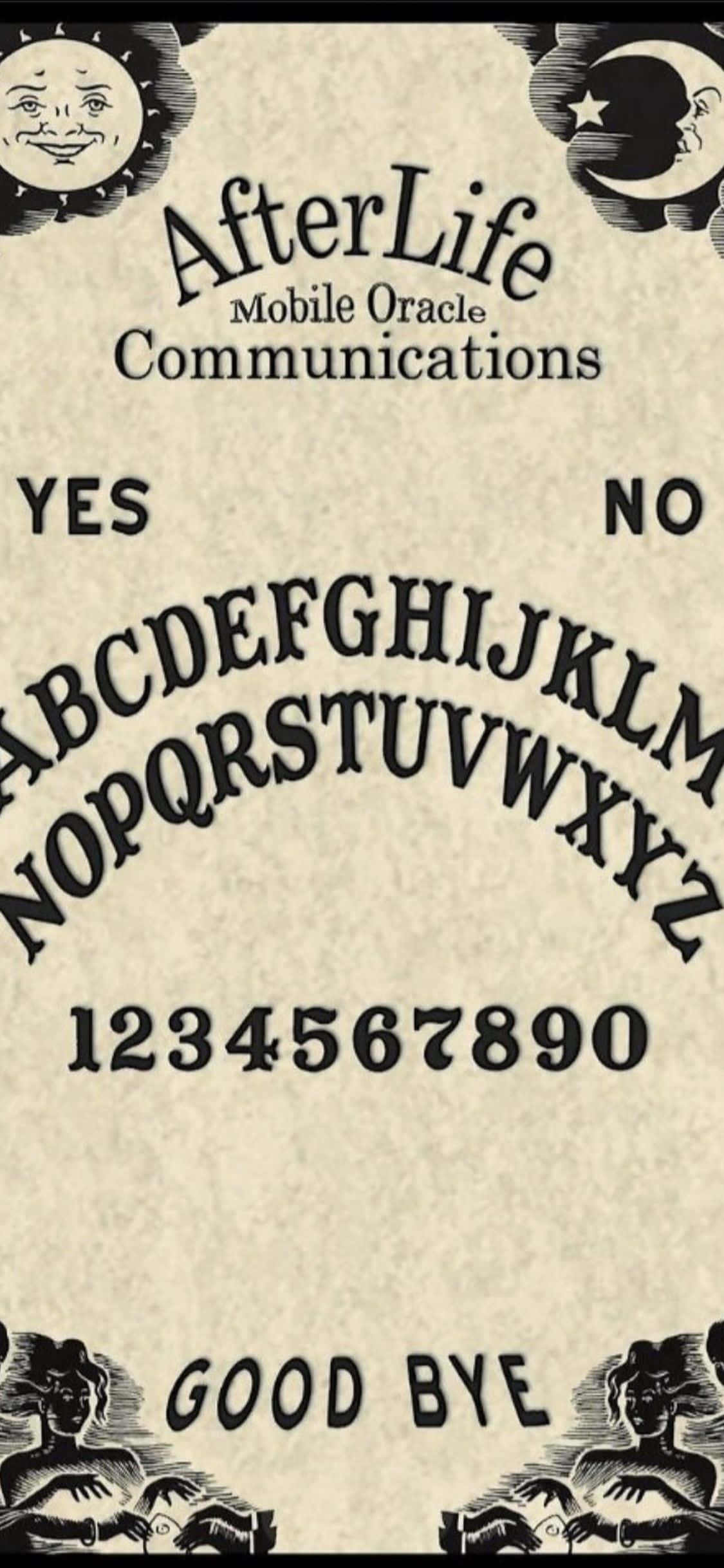 Isang lumang Ouija Board sa isang mistikong kahoy na ibabaw. Wallpaper