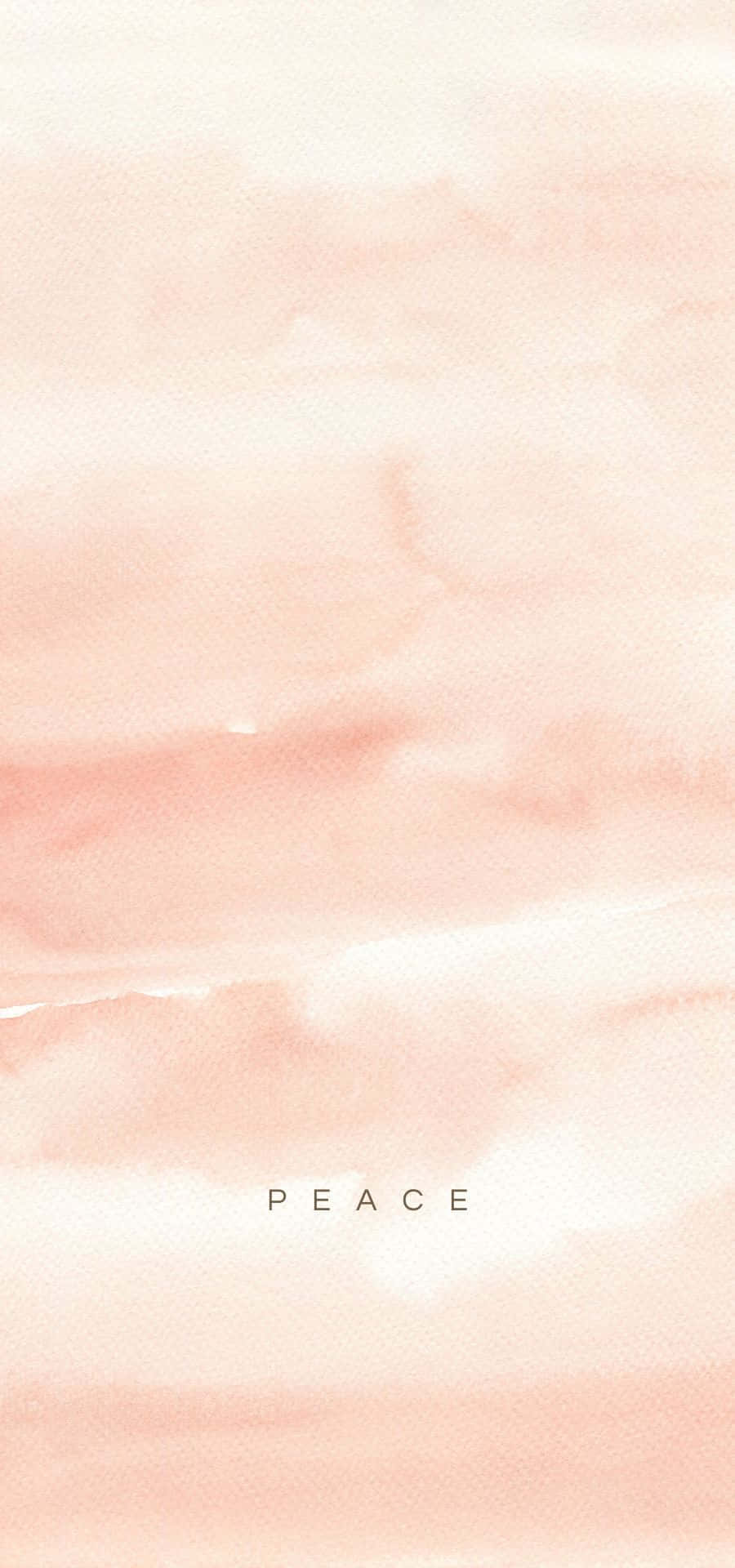 isang watercolor na pintura ng isang pink na langit na may salitang peace Wallpaper