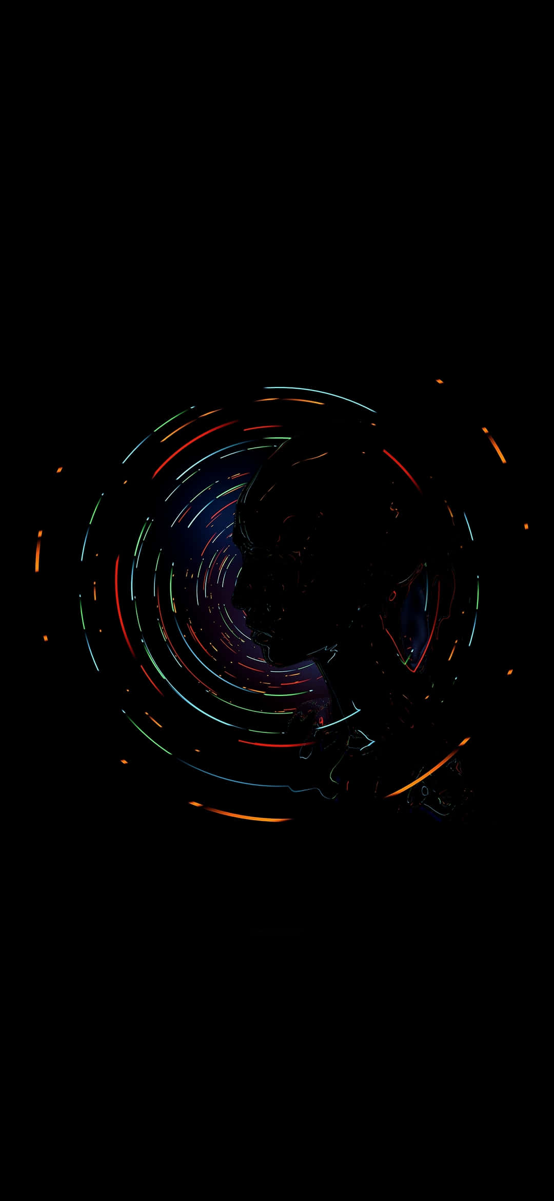 Abstract Face Silhouette Pixel 3XL AMOLED Background Wallpaper