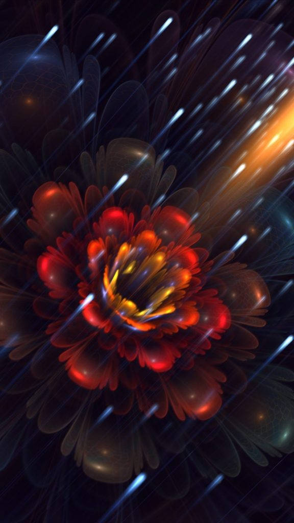 Abstract iPhone Pulang Bulaklak Wallpaper