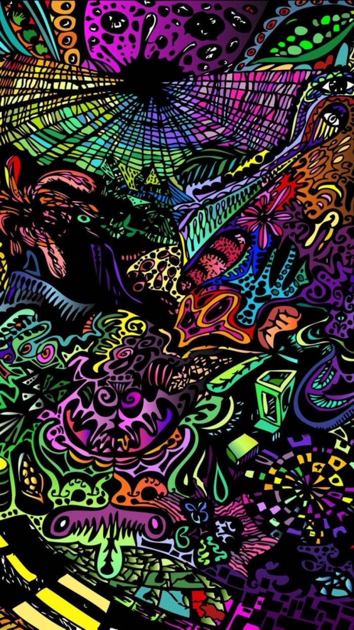 Abstract na Makulay at Nakakalasing Madilim Wallpaper