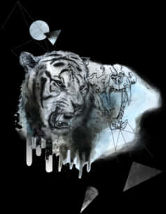 Abstract na Masining na Ilustrasyon ng Tigre Wallpaper