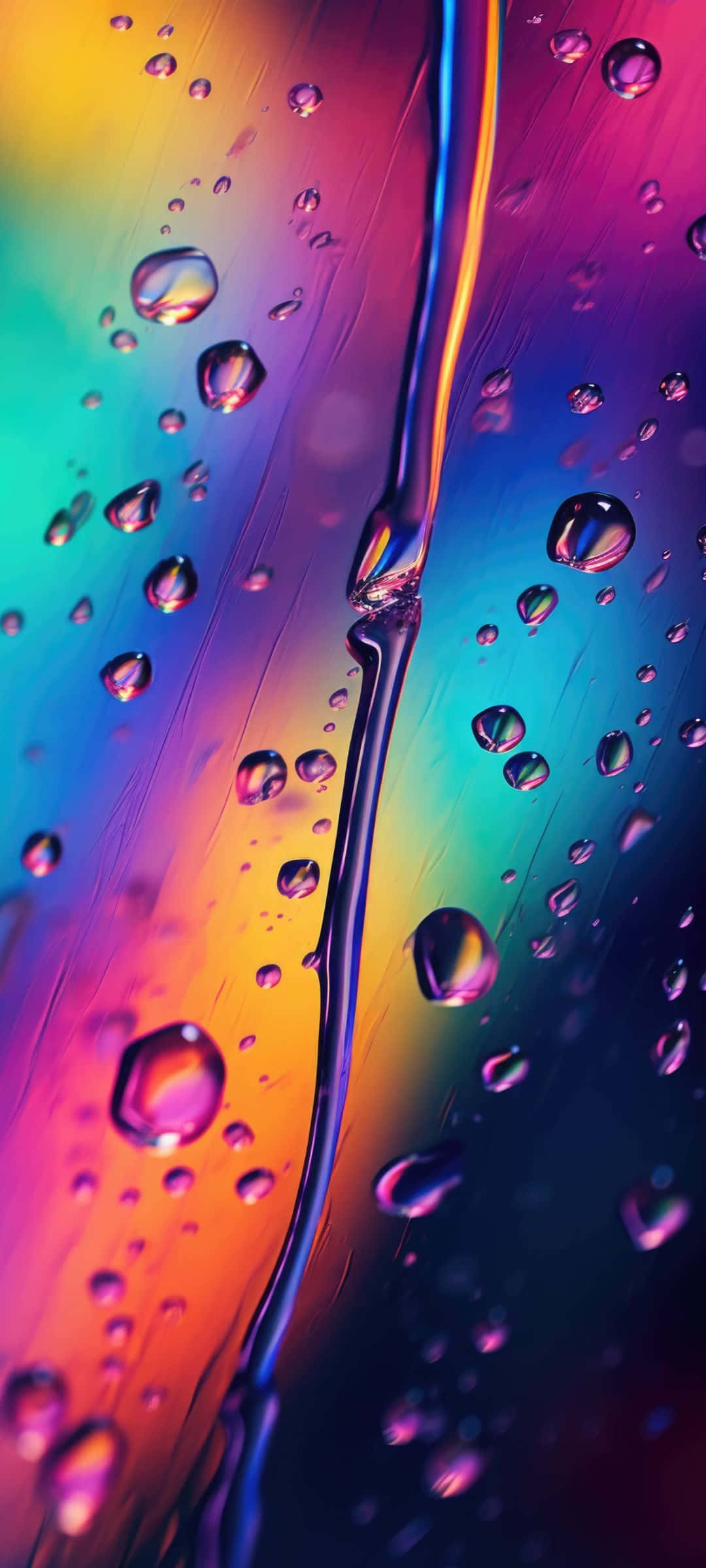 Abstract ng Makulay na Patak ng Tubig Wallpaper