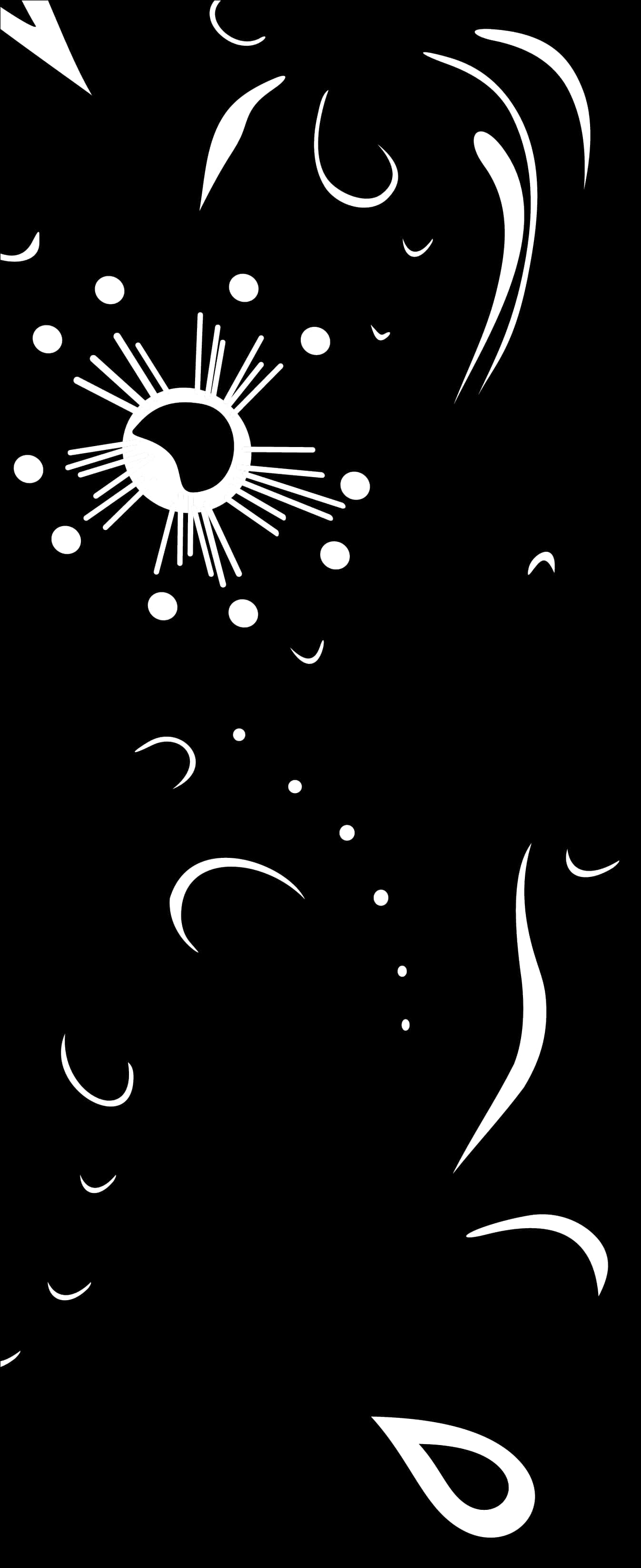 Abstractong Araw at Swirls na Itim na Background Wallpaper
